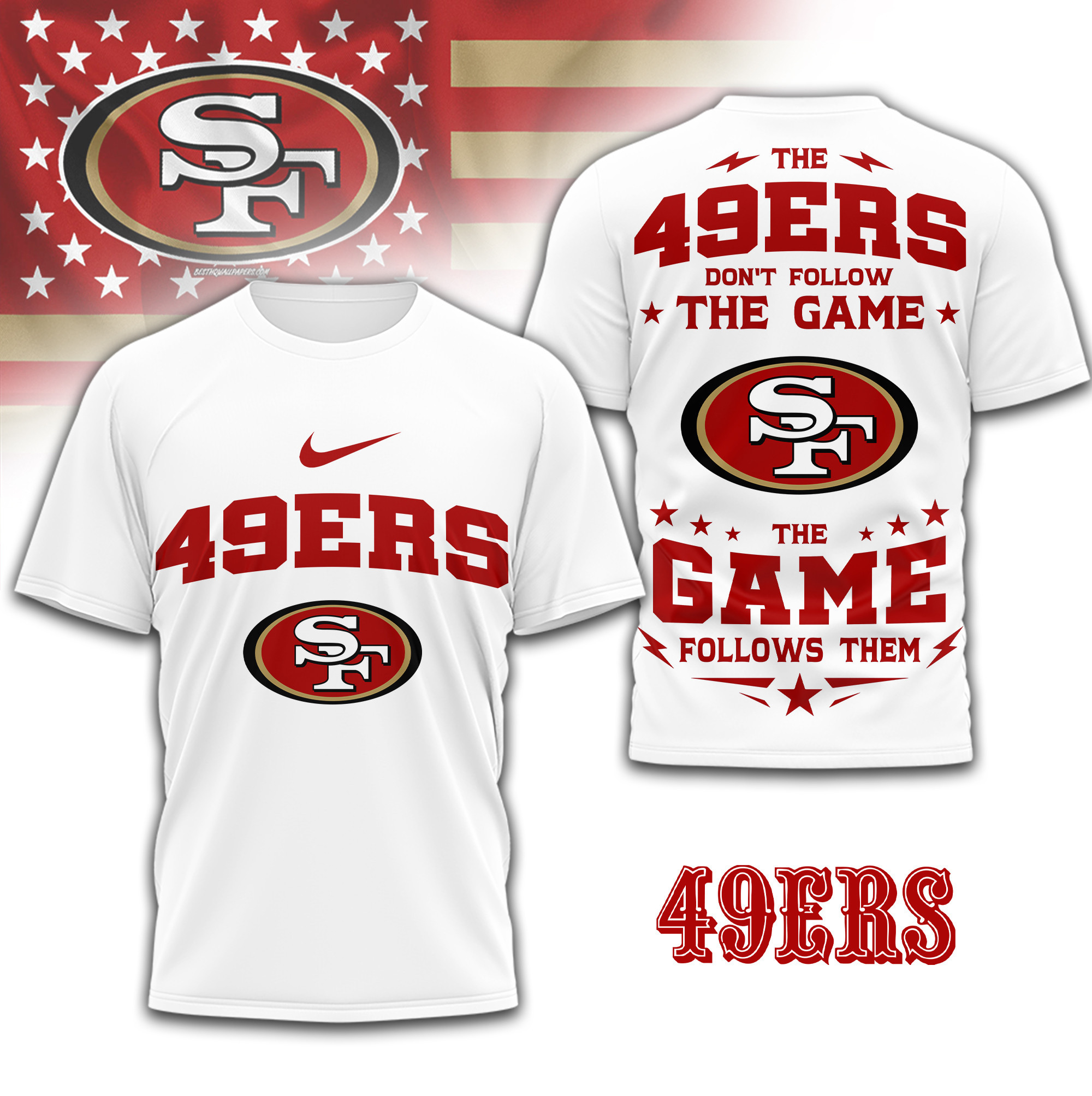 San Francisco 49ers | Premium NFL Rule The Field 3D Shirt TD