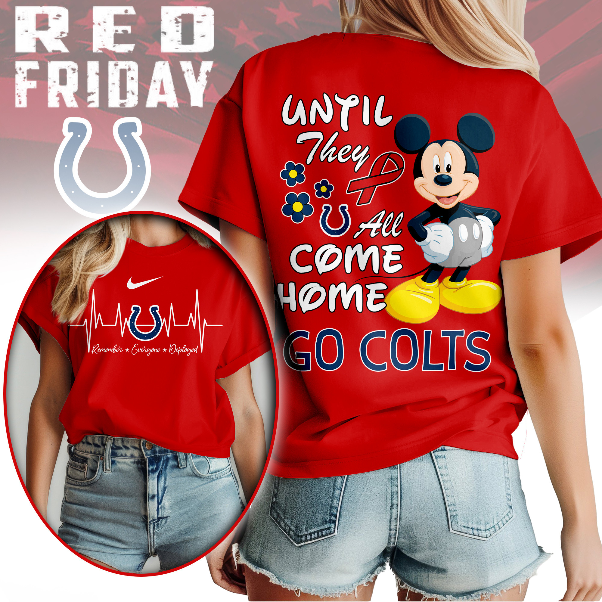 Indianapolis Colts | Premium NFL Mickey Red Friday 3D Shirt NY