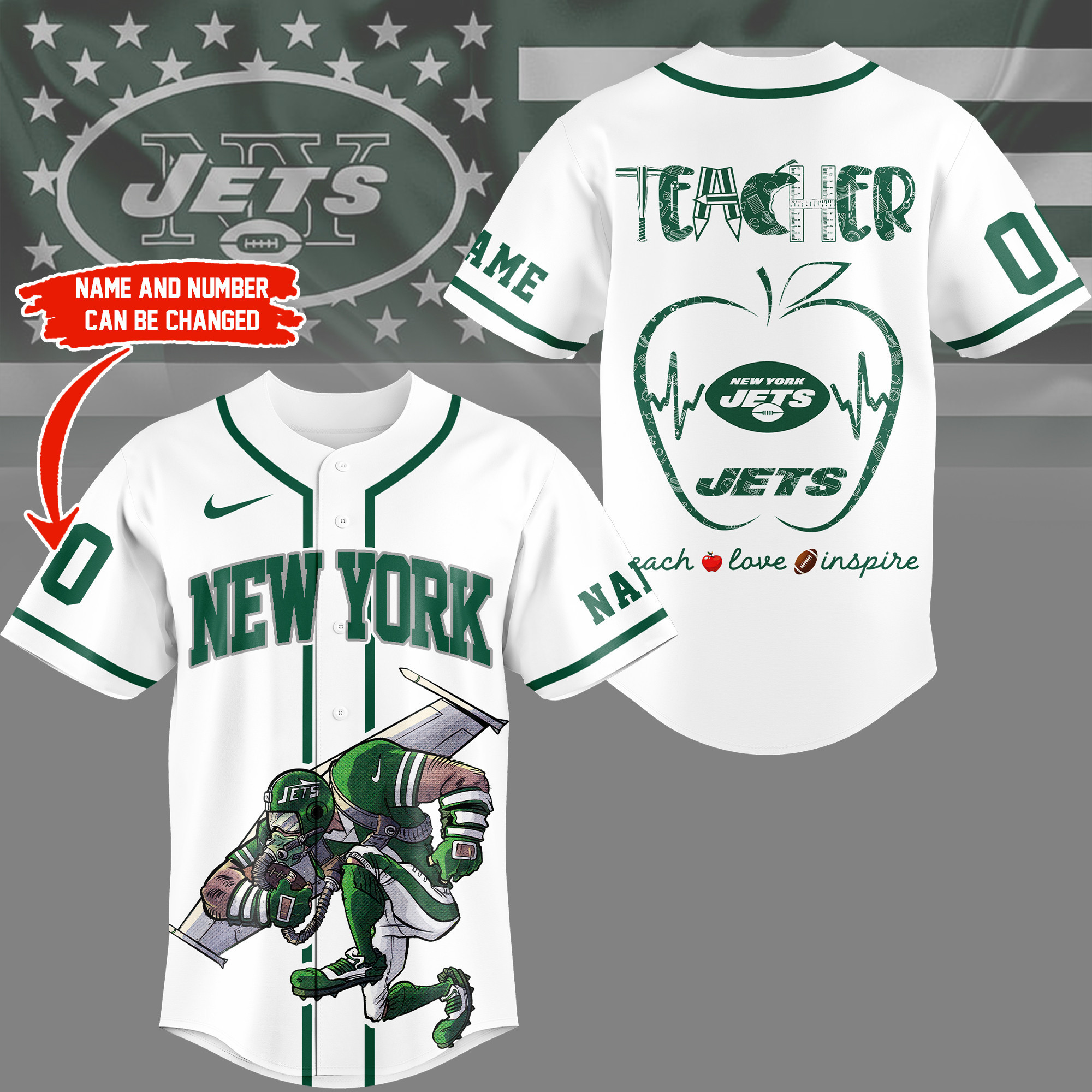 New York Jets | Premium NFL Teacher Appreciation Month Jersey Shirt NY