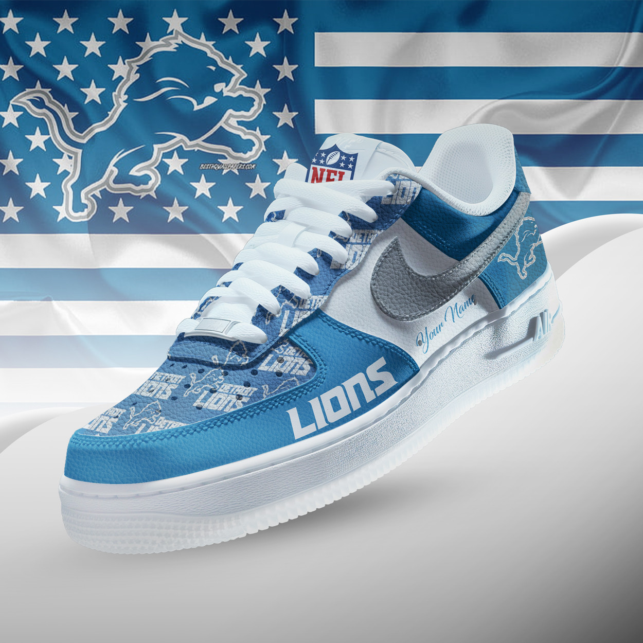 Detroit Lions | Premium NFL Personalized Team Icon AF1 Shoes NTH1