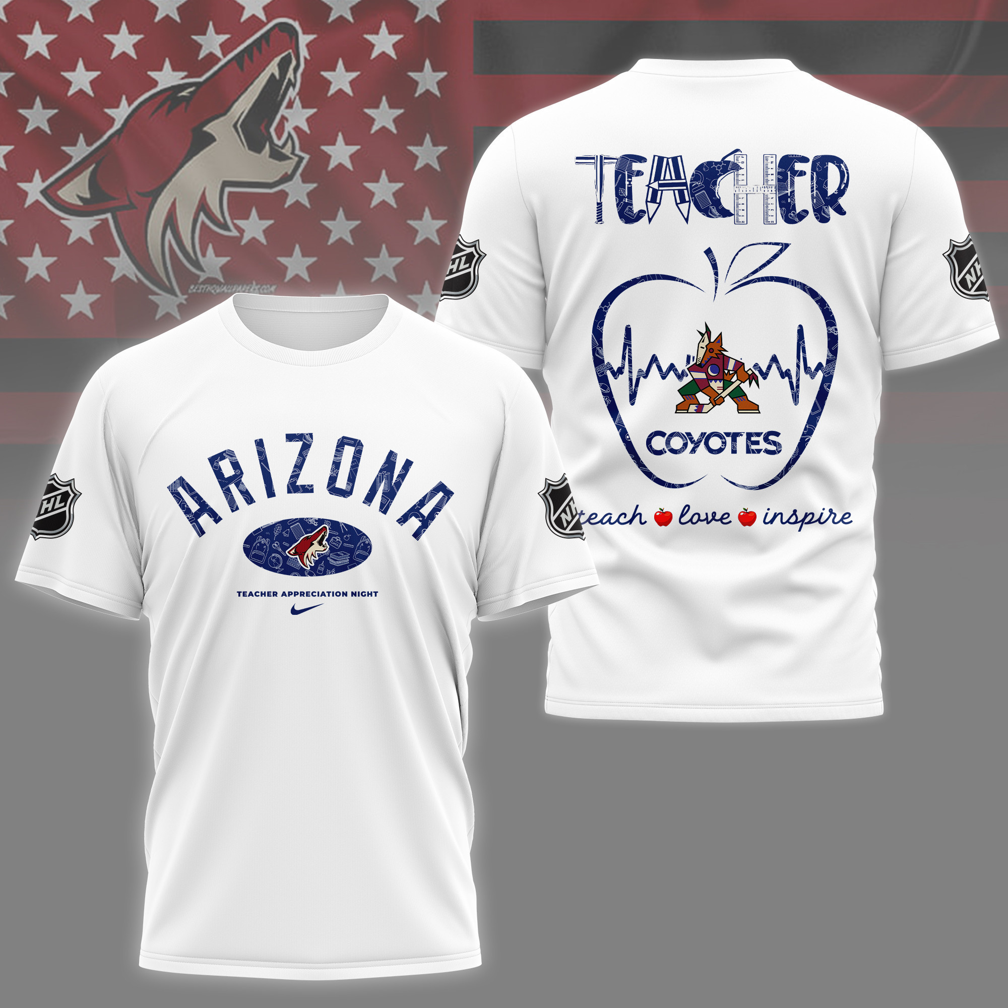 Arizona Coyotes | Premium NHL Teacher Appreciation Day 3D Shirt NY