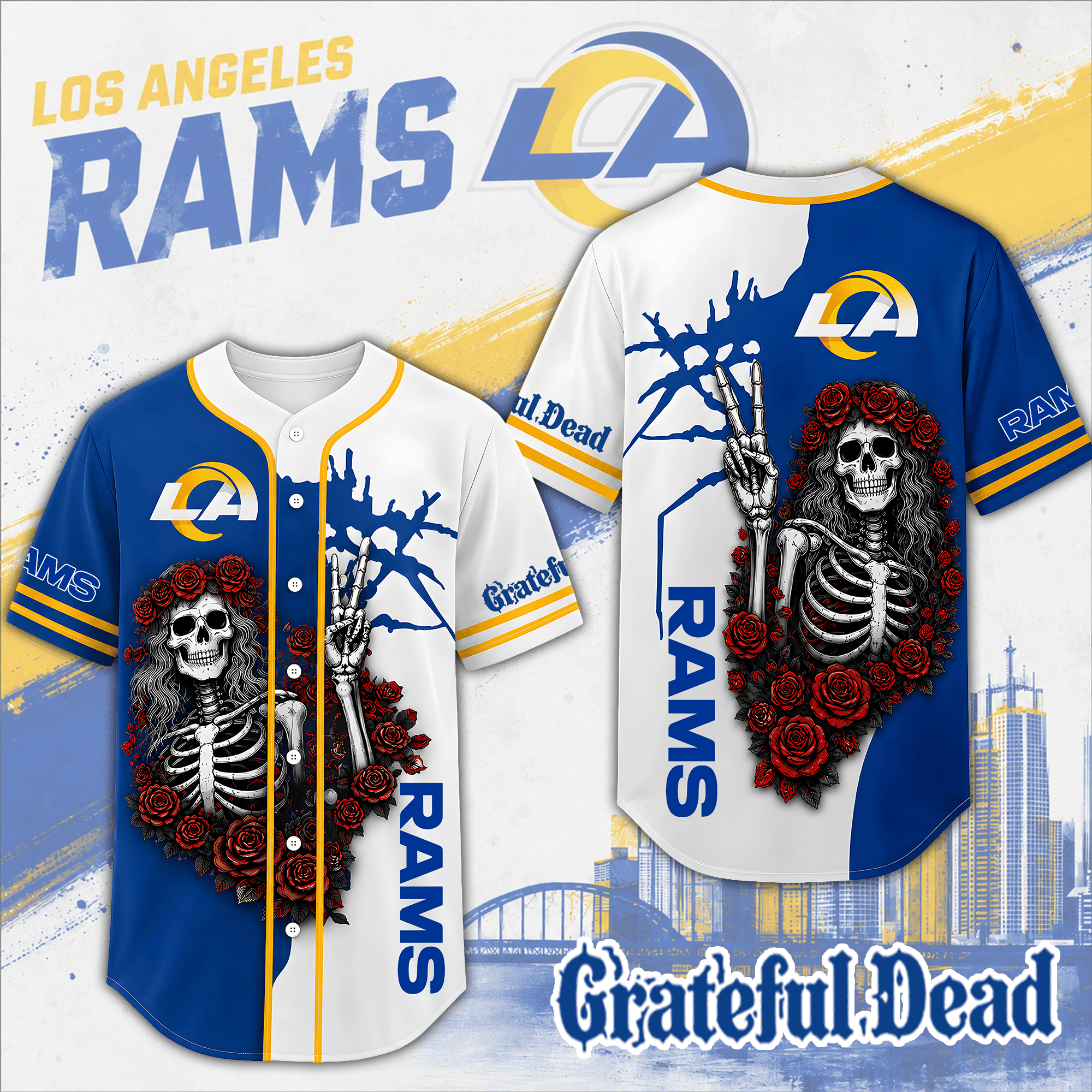 Los Angeles Rams | Premium NFL Game Day Grateful Dead Jersey Shirt NTH1