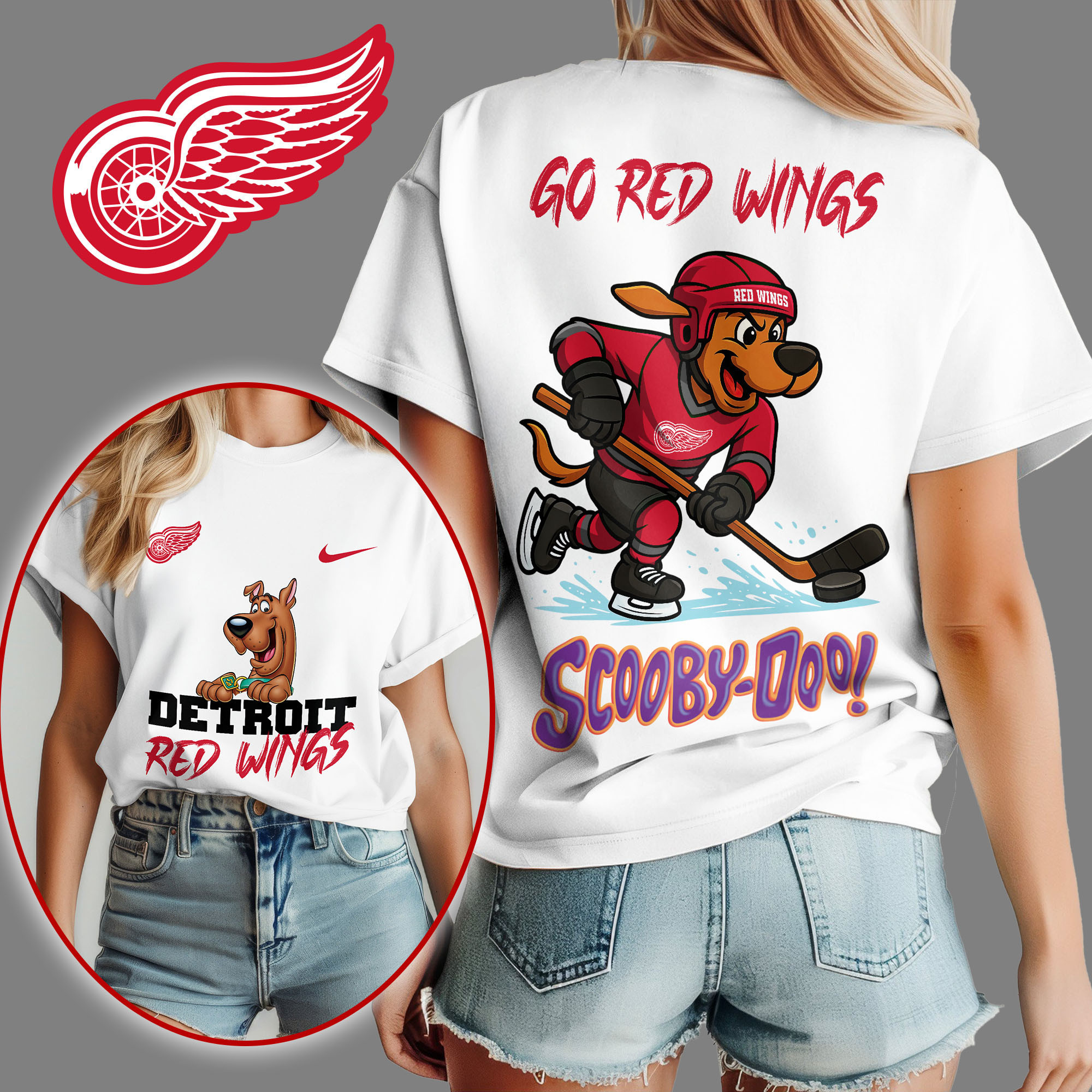 Detroit Red Wings | Premium NHL Scooby-Doo Fan Women's Shirt NY