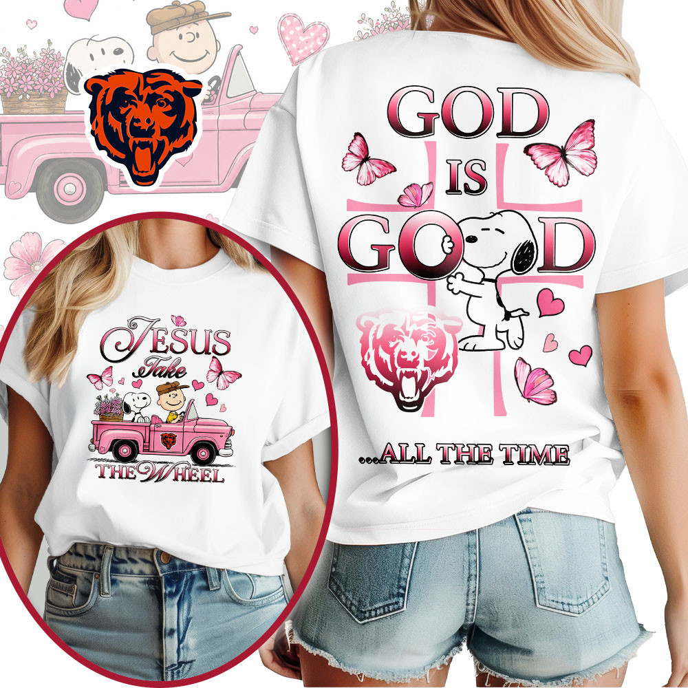Chicago Bears | Premium NFL Jesus Take The Wheel God Is Good 3D Shirt NTH1