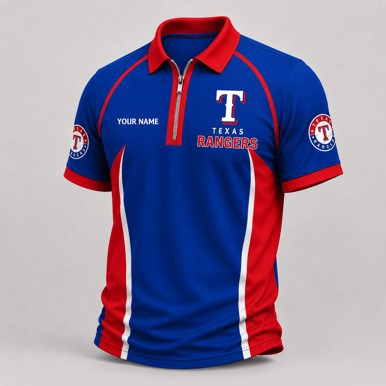 Texas Rangers | Premium MLB Performance Zipper Polo Shirt