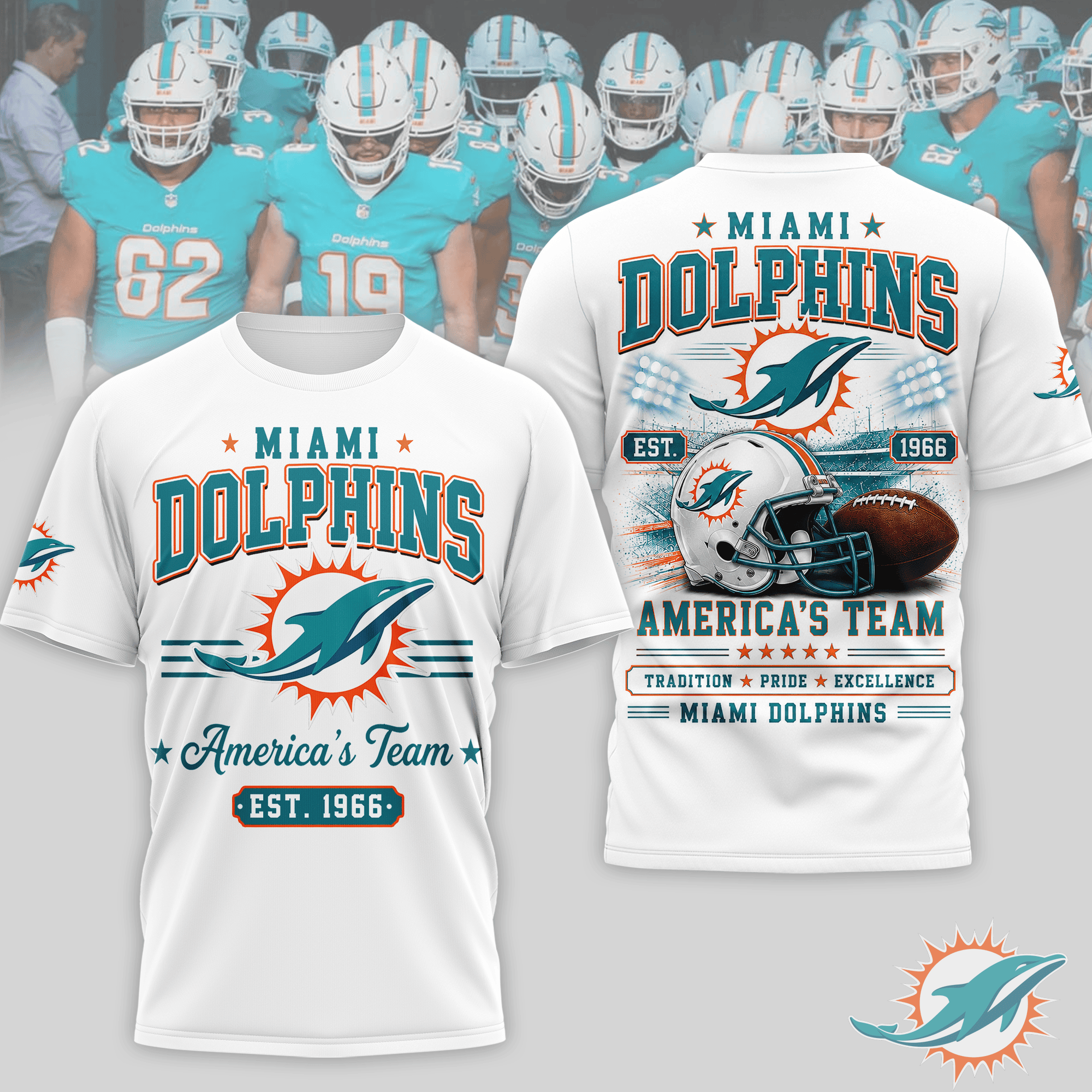 Miami Dolphins | Premium NFL Team Tradition Pride 3D Shirt NTH1