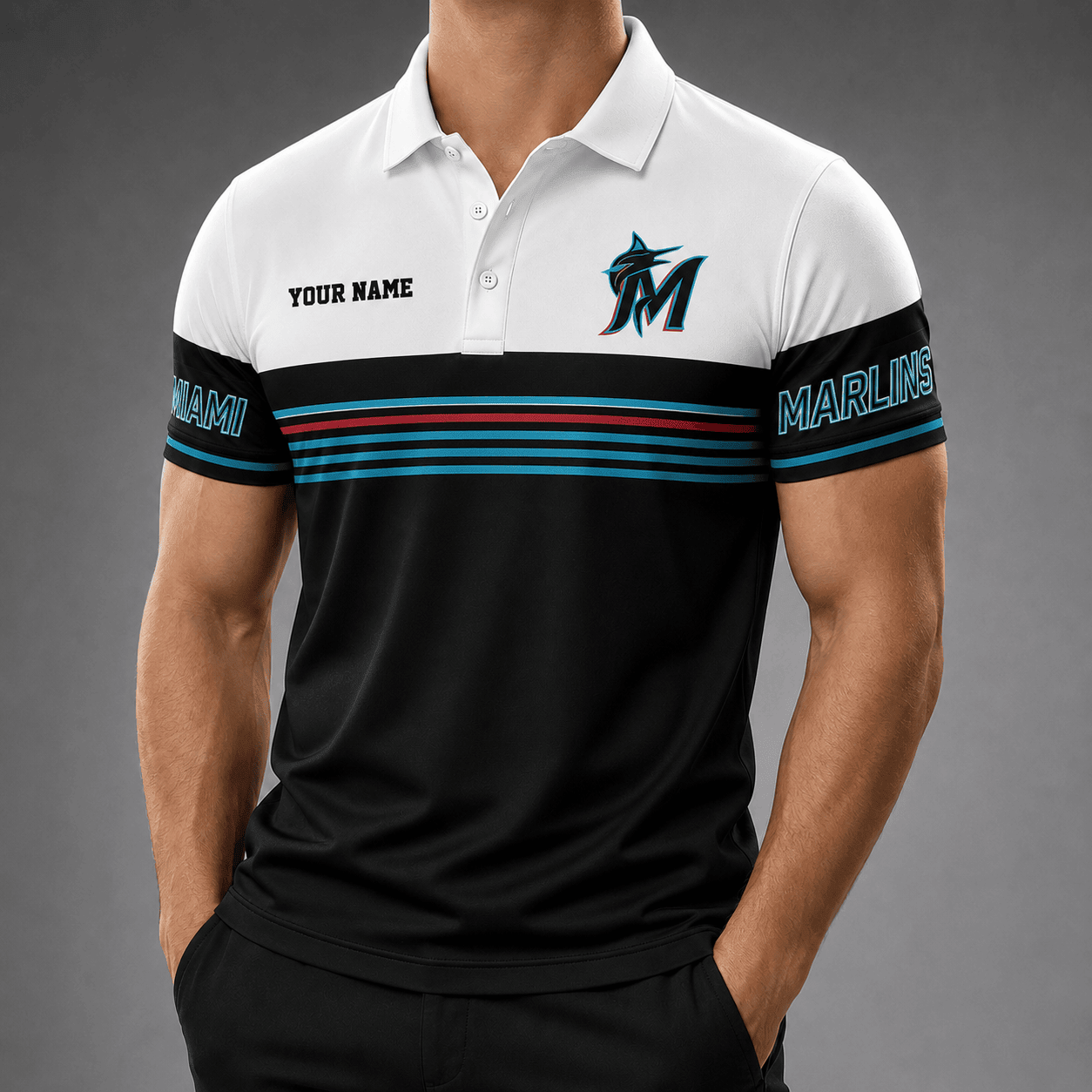 Miami Marlins | Premium MLB Personalized Men's Polo Shirt