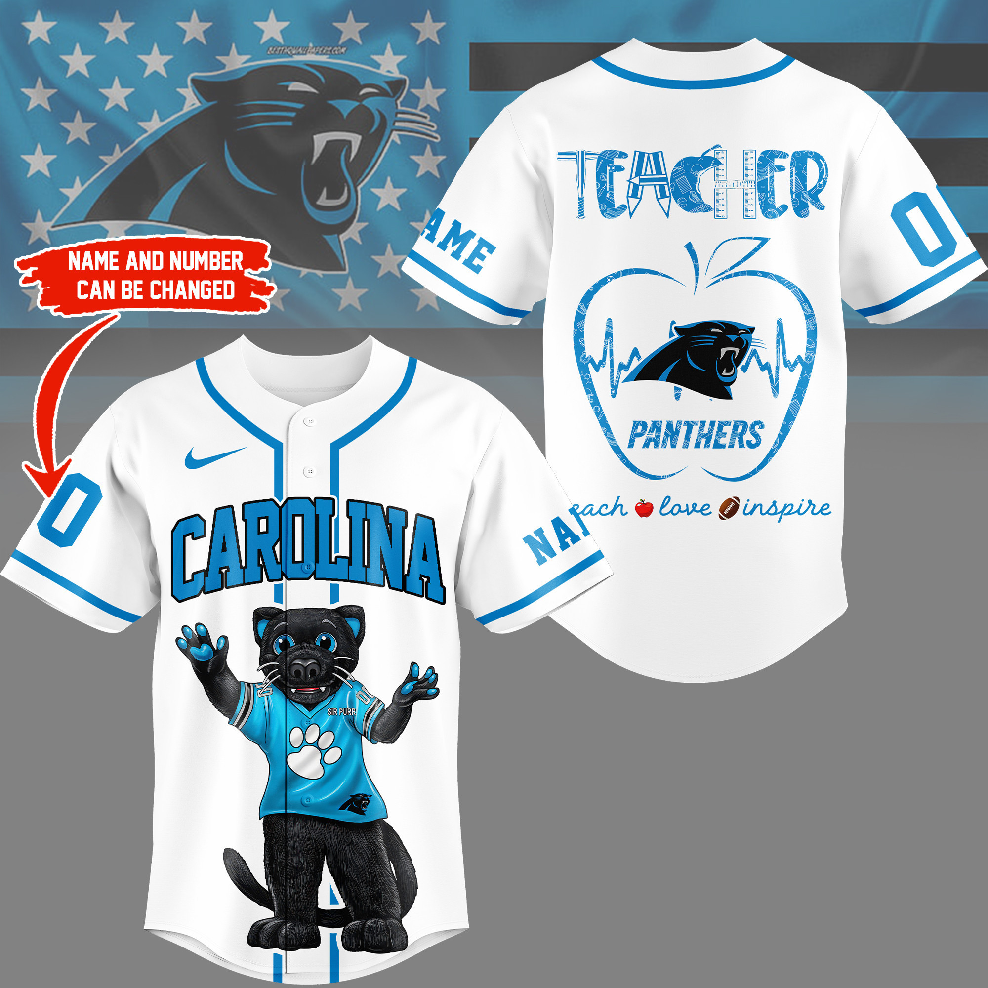Carolina Panthers | Premium NFL Teacher Appreciation Month Jersey Shirt NY