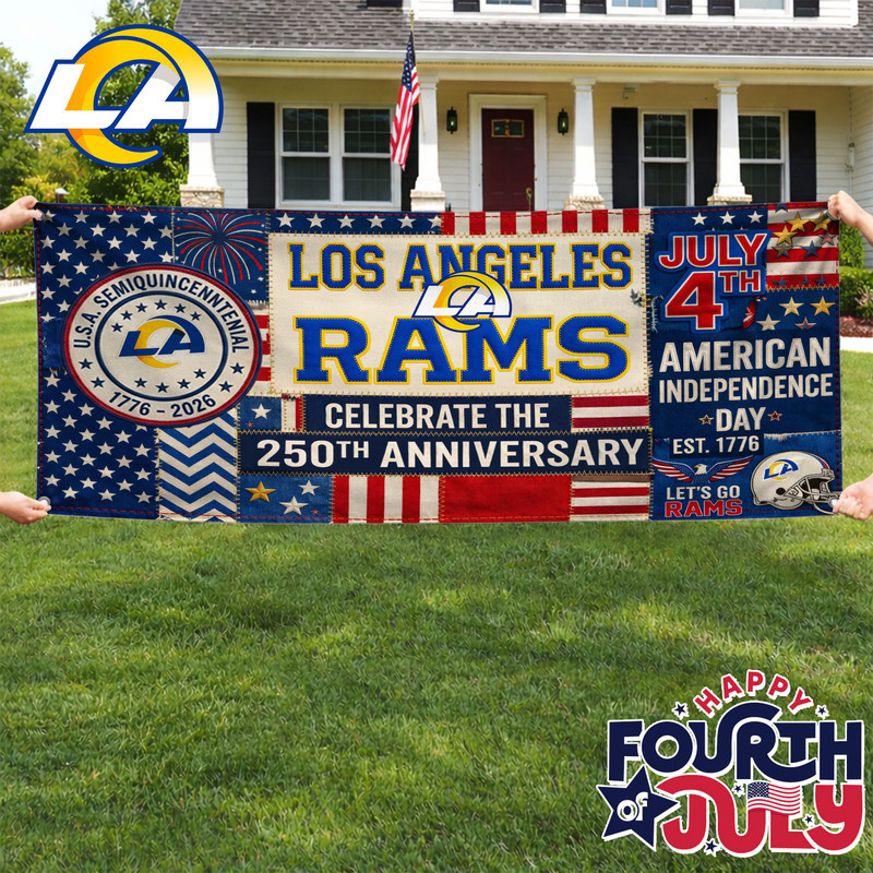 Los Angeles Rams | Premium NFL Patchwork America 250 Fabric Banner HY