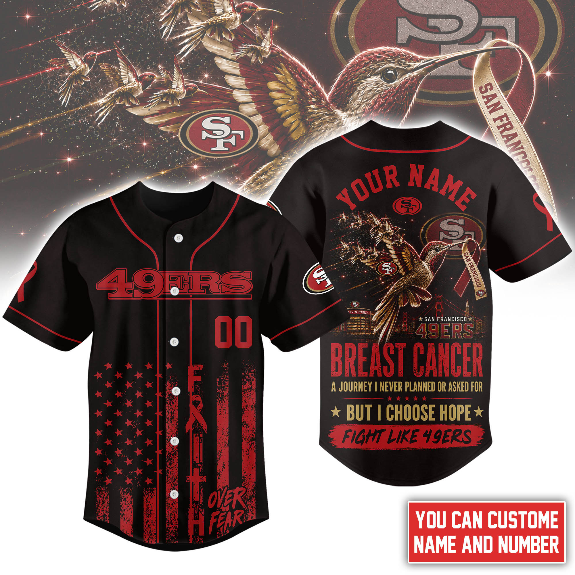 San Francisco 49ers | Premium NFL Hope Over Fear Jersey NTH1