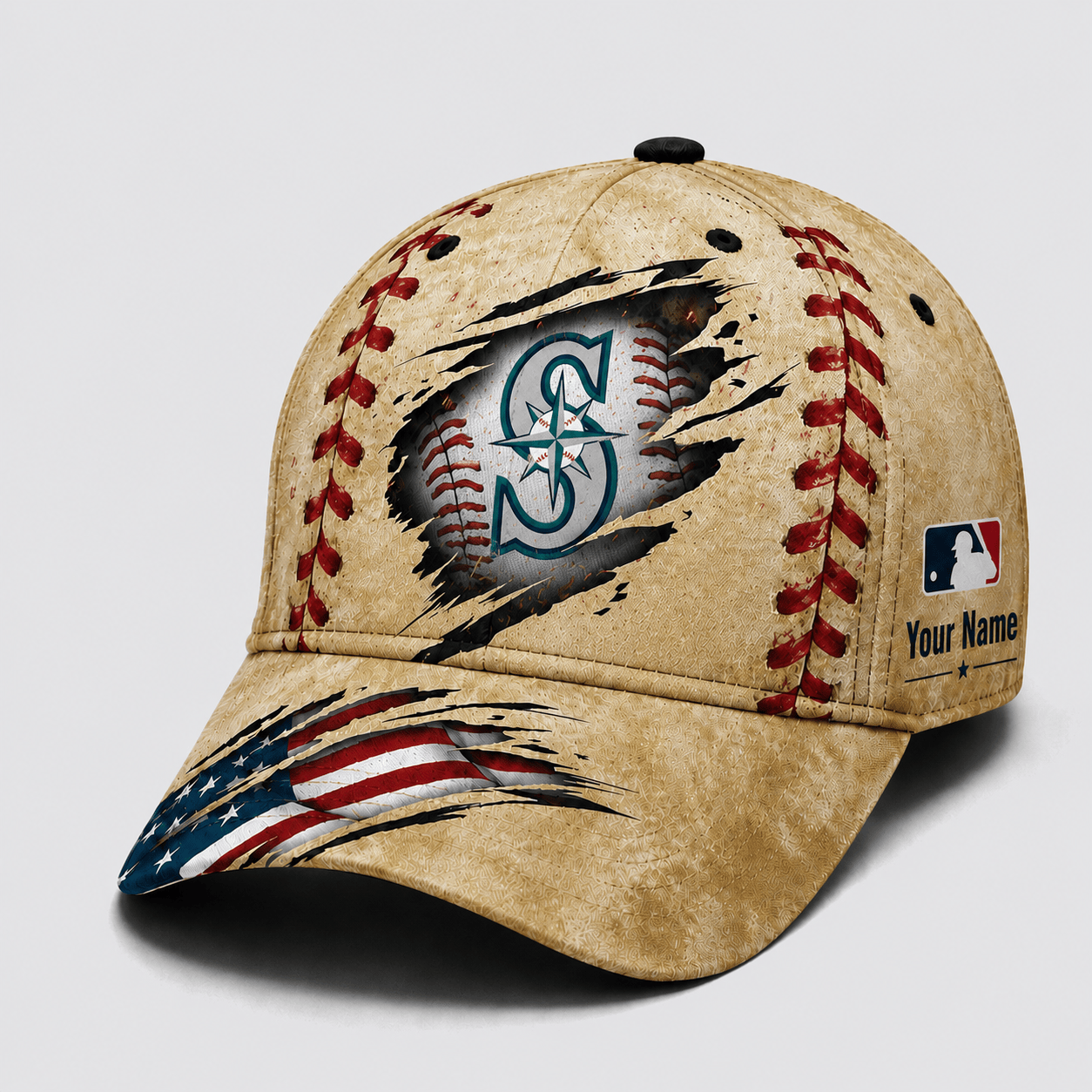 Seattle Mariners | Premium MLB Patriot Stitch Baseball Cap