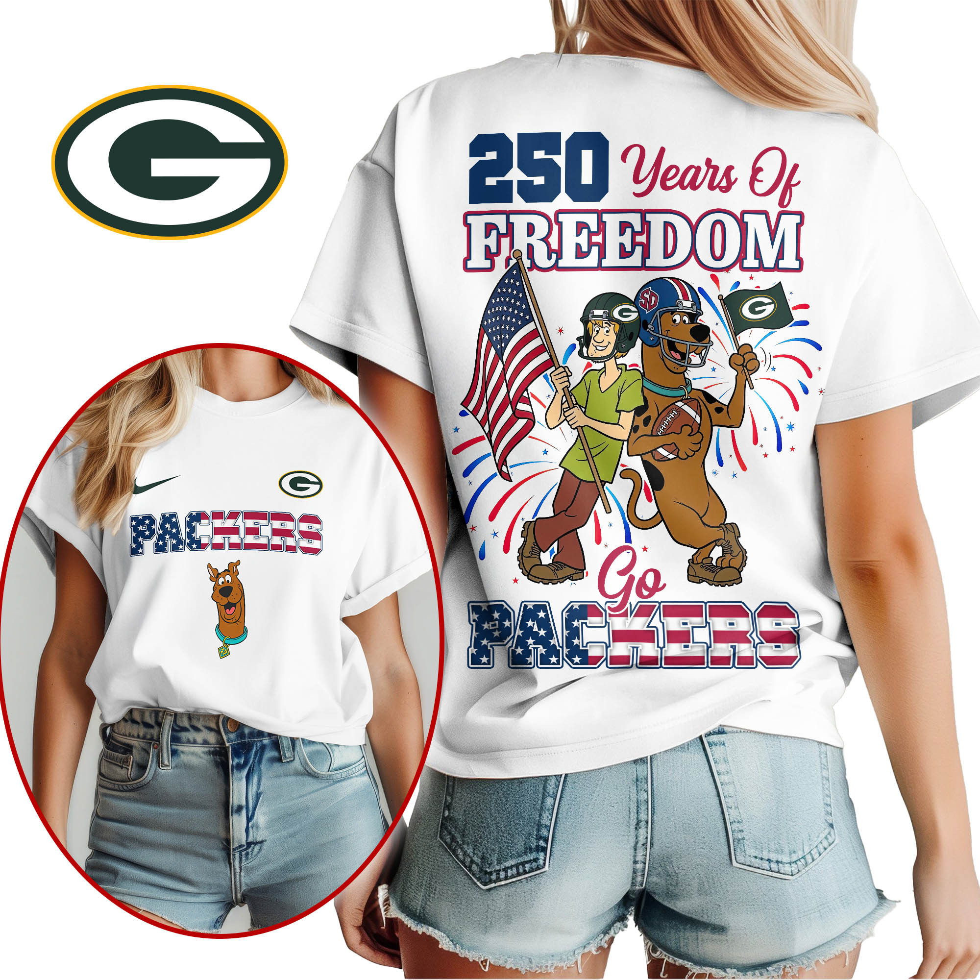 Green Bay Packers | Premium NFL Scooby Doo Celebrates 250th Anniversary 3D Shirt NP