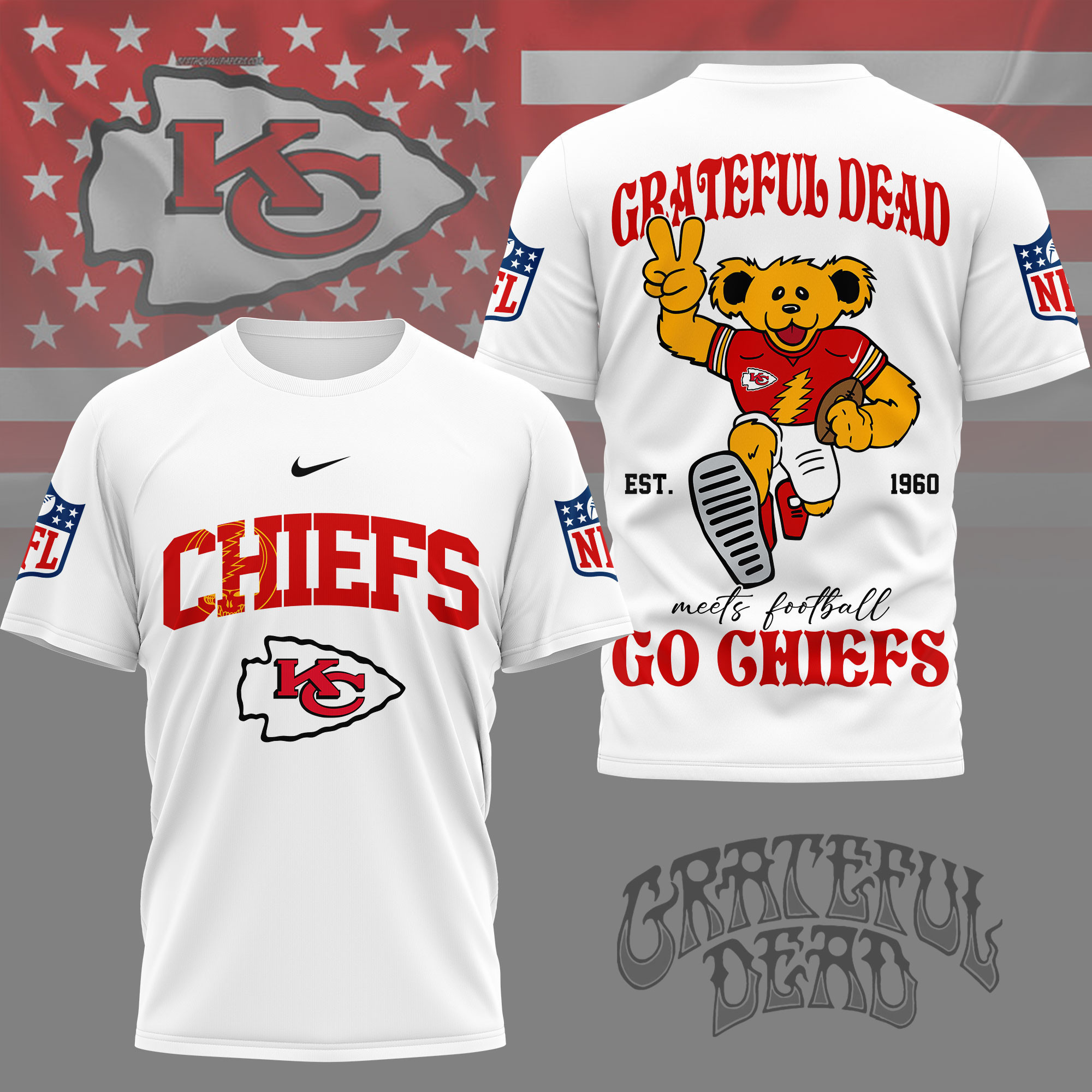 Kansas City Chiefs | Premium NFL Retro Bear 3D Shirt NY