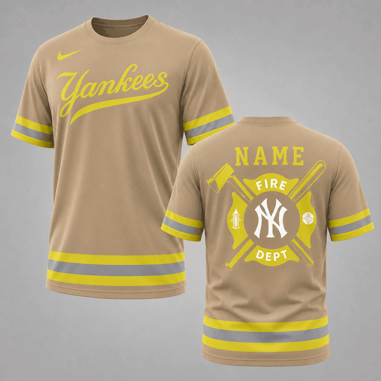 New York Yankees | MLB x Personalized Firefighters Hi-vis 3D Shirt