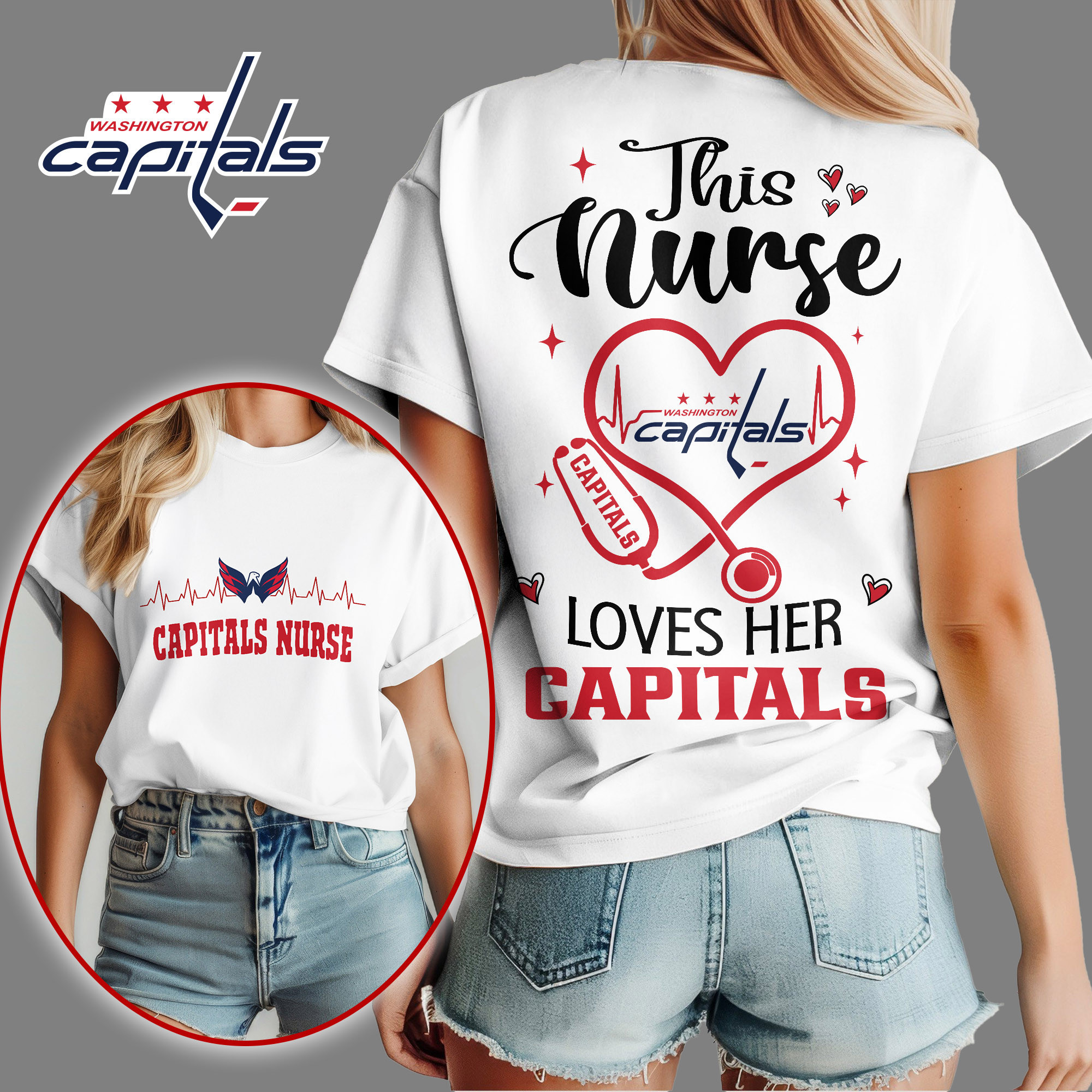 Washington Capitals | Premium NHL Nurse Appreciation Month Women's Shirt NY