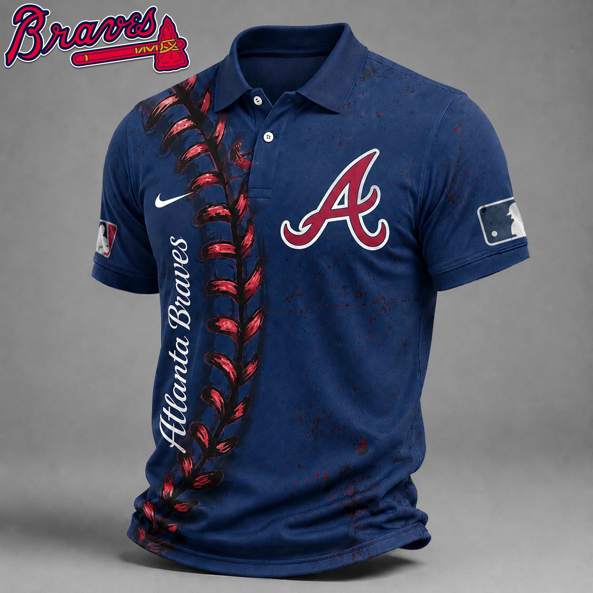 Atlanta Braves | Premium MLB Baseball Stitch Polo Shirt