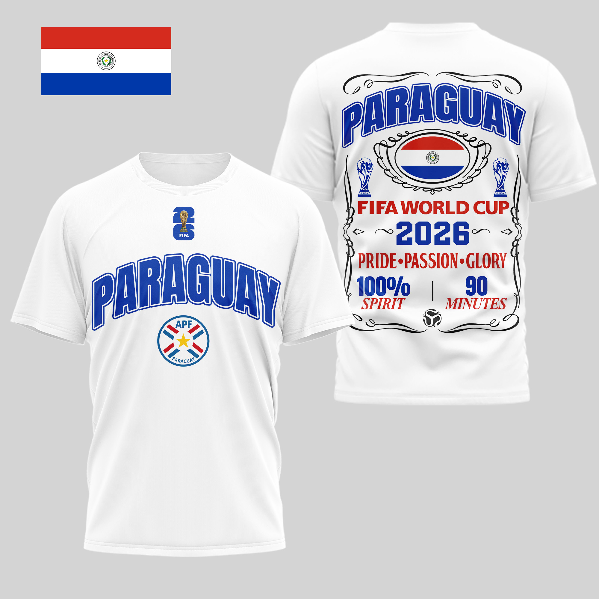 Paraguay | Premium WC26 Pride Passion Glory 3D Shirt PBL9C82