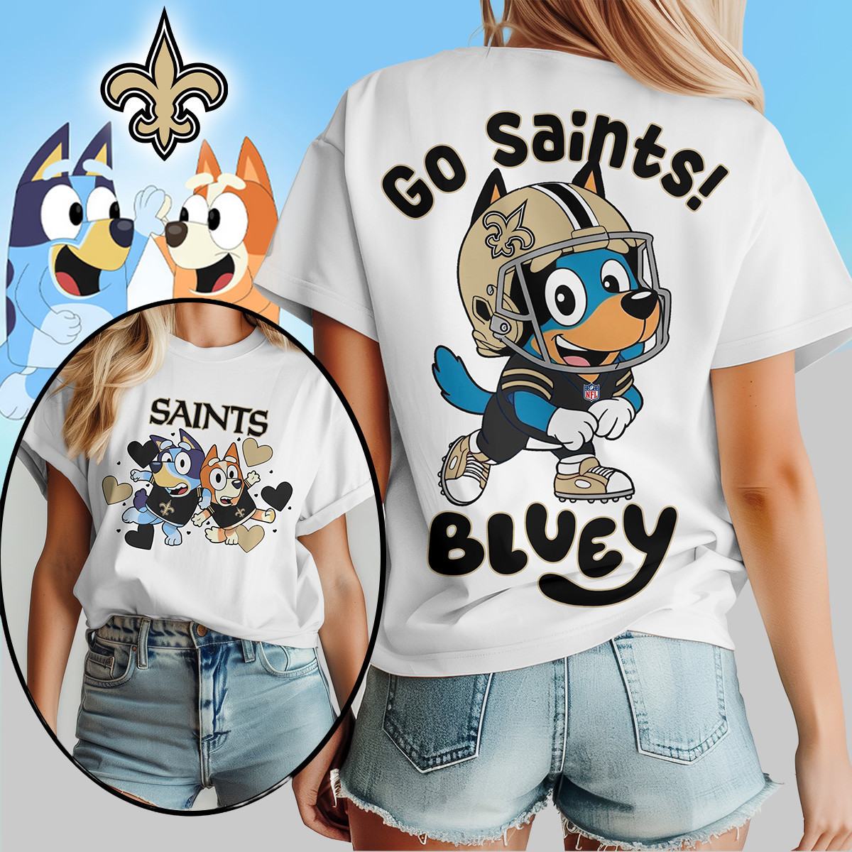 New Orleans Saints | Premium NFL Bluey Women's Shirt TD