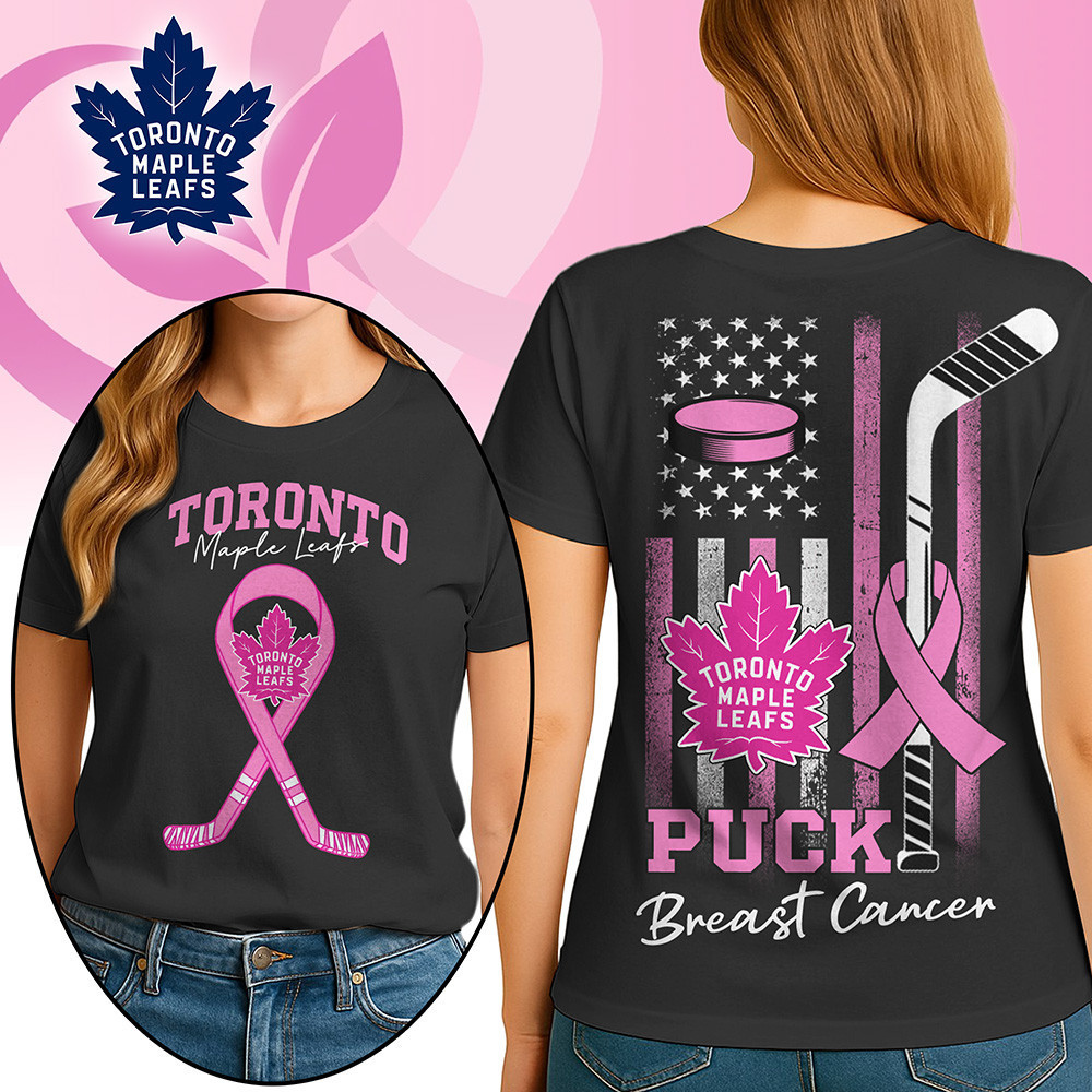 Toronto Maple Leafs | Premium NHL Puck Breast Cancer 3D Shirt HI