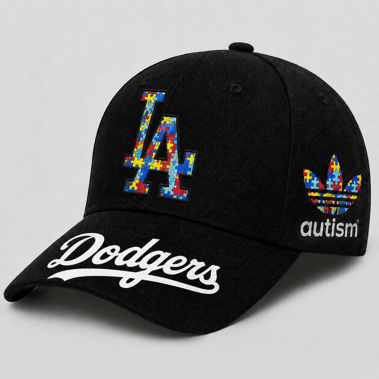 Los Angeles Dodgers | Premium MLB Puzzle Heart Autism Baseball Cap