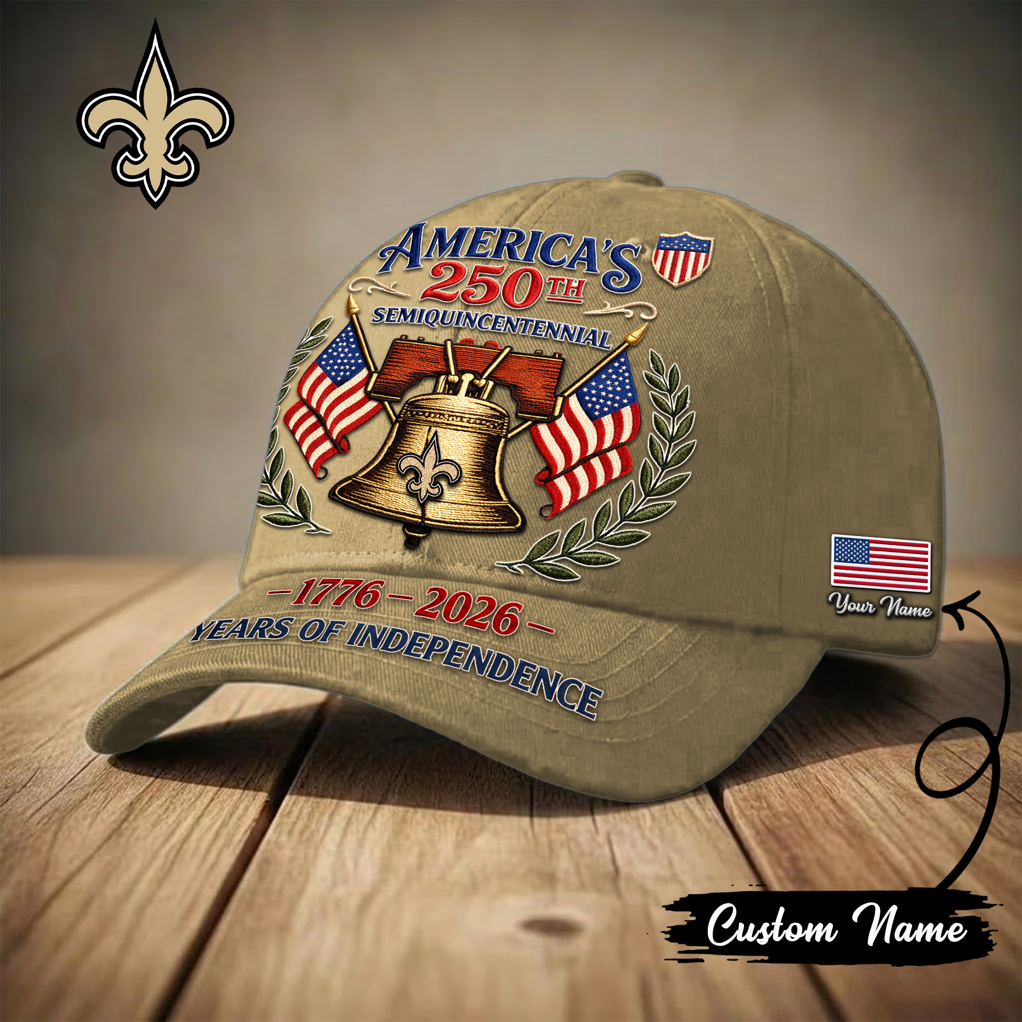 New Orleans Saints | Premium NFL 1776-2026 Years Of Independence Classic Cap TD