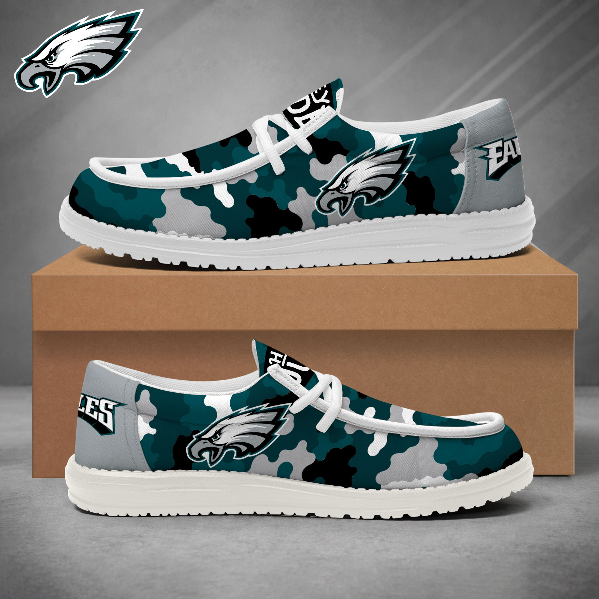 Philadelphia Eagles | Premium NFL Game Day Camo Loafer Shoes NY