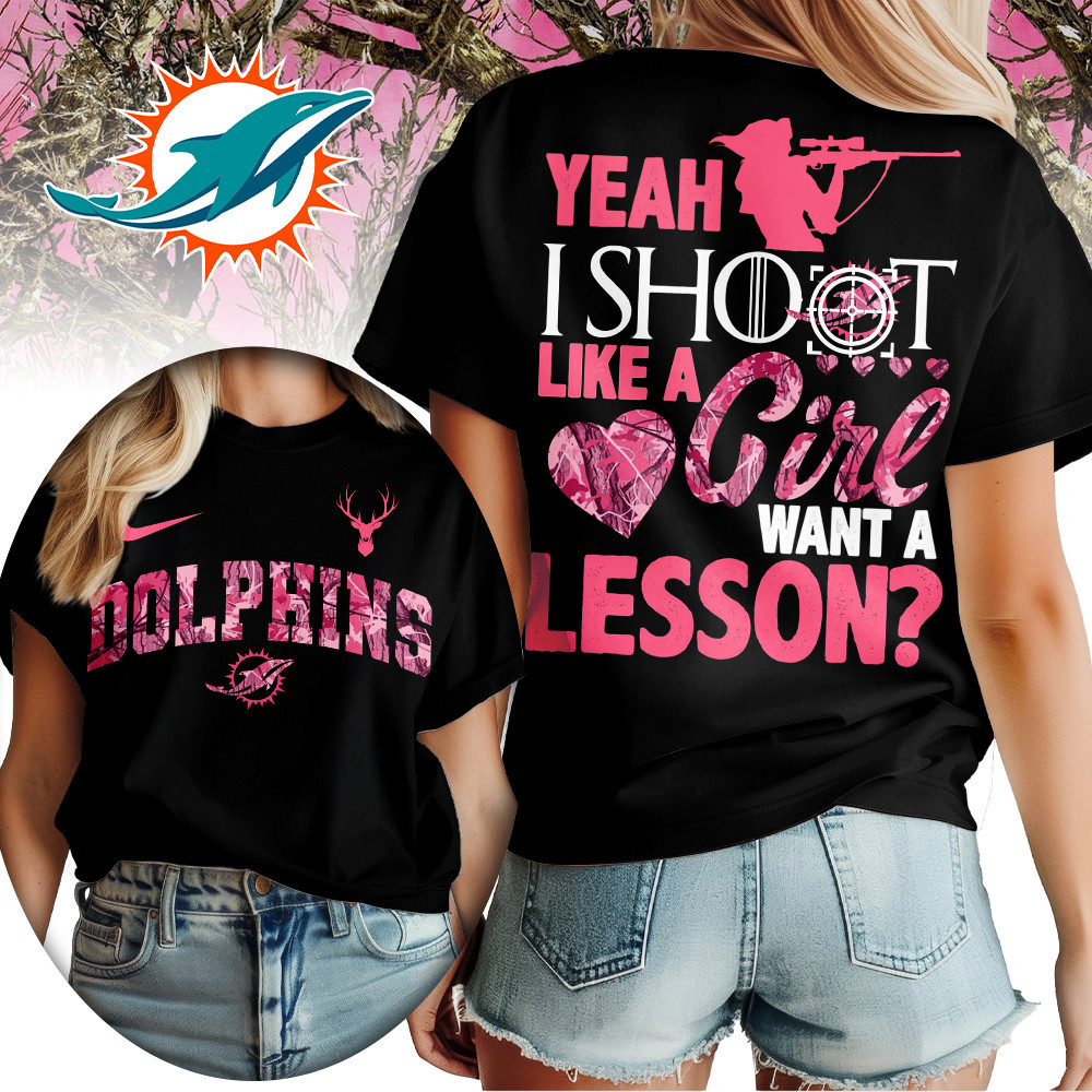 Miami Dolphins | Premium NFL Shoot Like A Girl Women Shirt TD