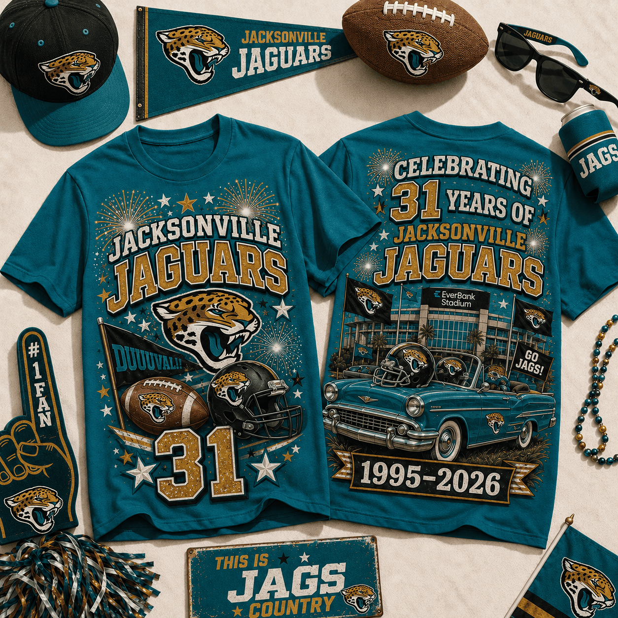 Jacksonville Jaguars | Premium NFL Legacy Celebration 3D Shirt NY