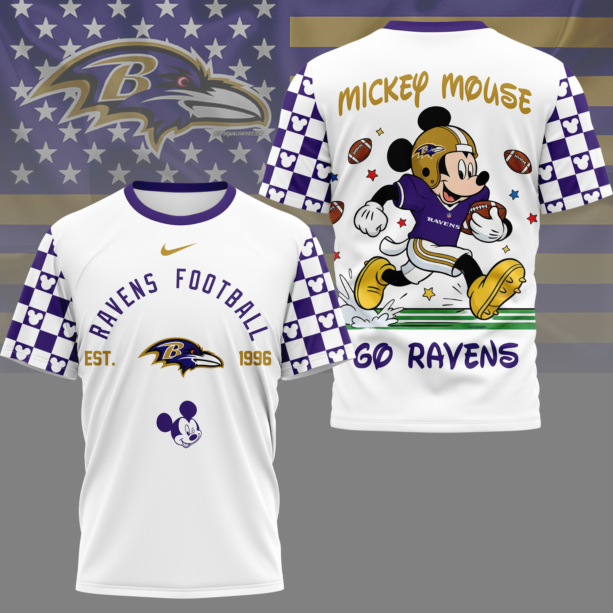 Baltimore Ravens | Premium NFL Mickey Football 3D Shirt NY