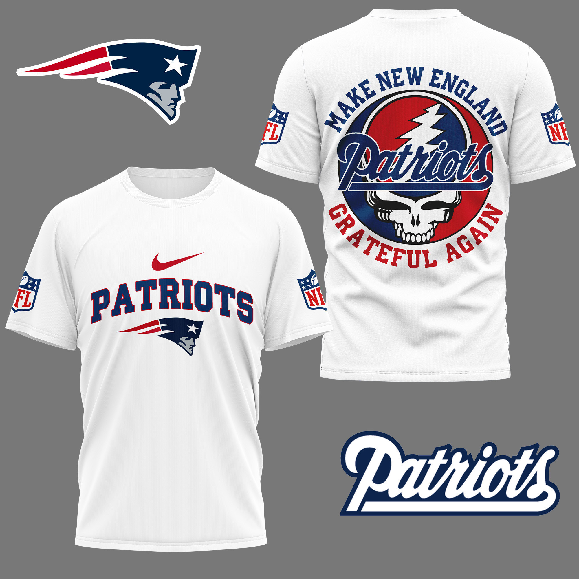 New England Patriots | Premium NFL Grateful Game Day 3D Shirt NY