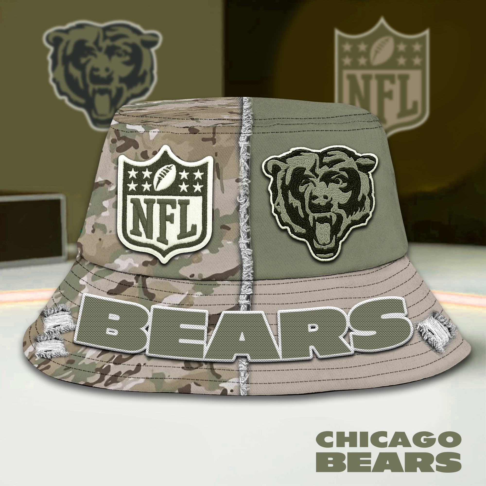 Chicago Bears | Premium NFL Army Bucket Hat TD