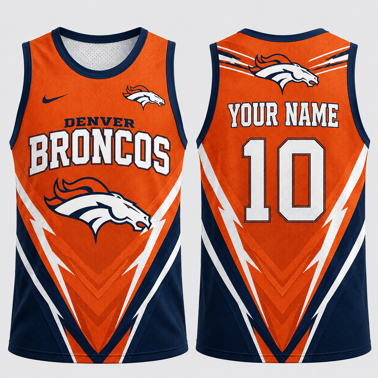 Denver Broncos | Premium NFL Personalized Name Number Fan Pride Tank Top TD