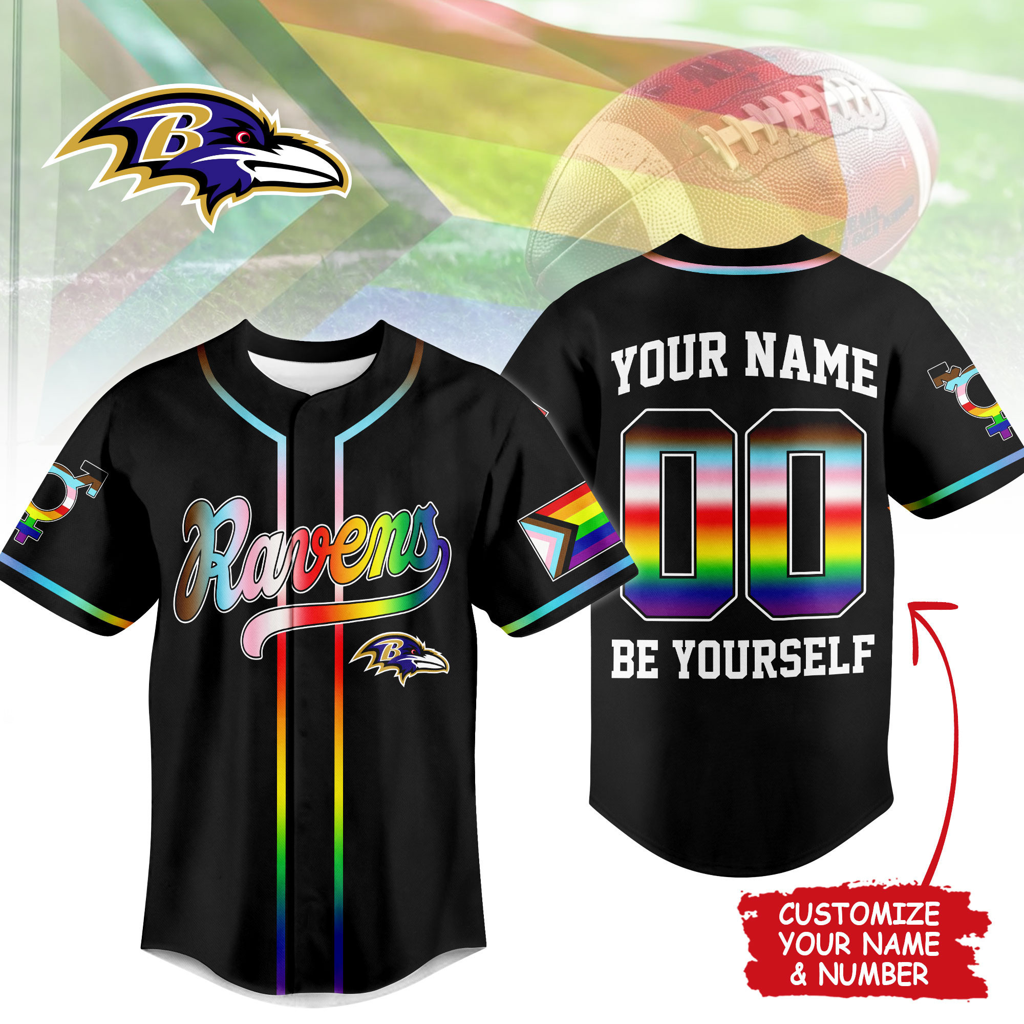 Baltimore Ravens | Premium NFL Pride Month Limited Edition Jersey NTH1