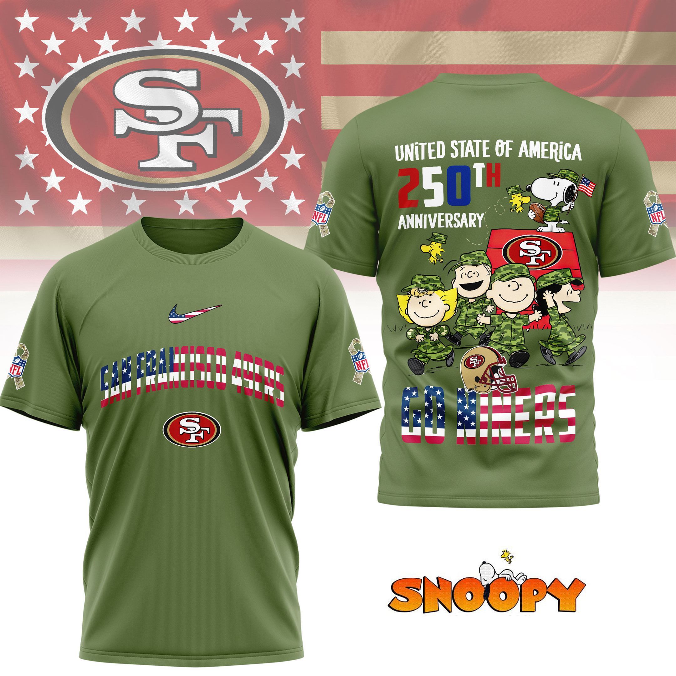 San Francisco 49ers | Premium NFL Freedom 250 3D Shirt NY