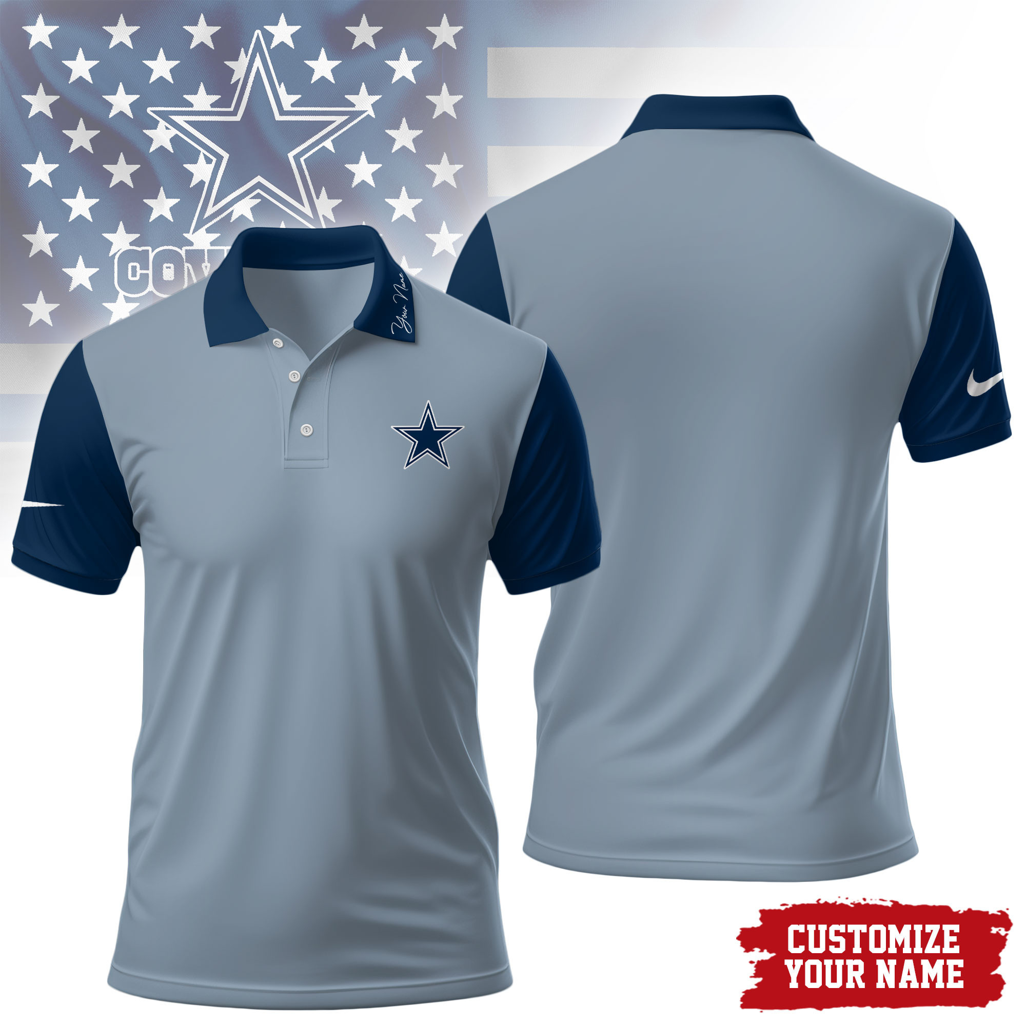 Dallas Cowboys | Premium NFL Touchdown Custom Polo NTH1