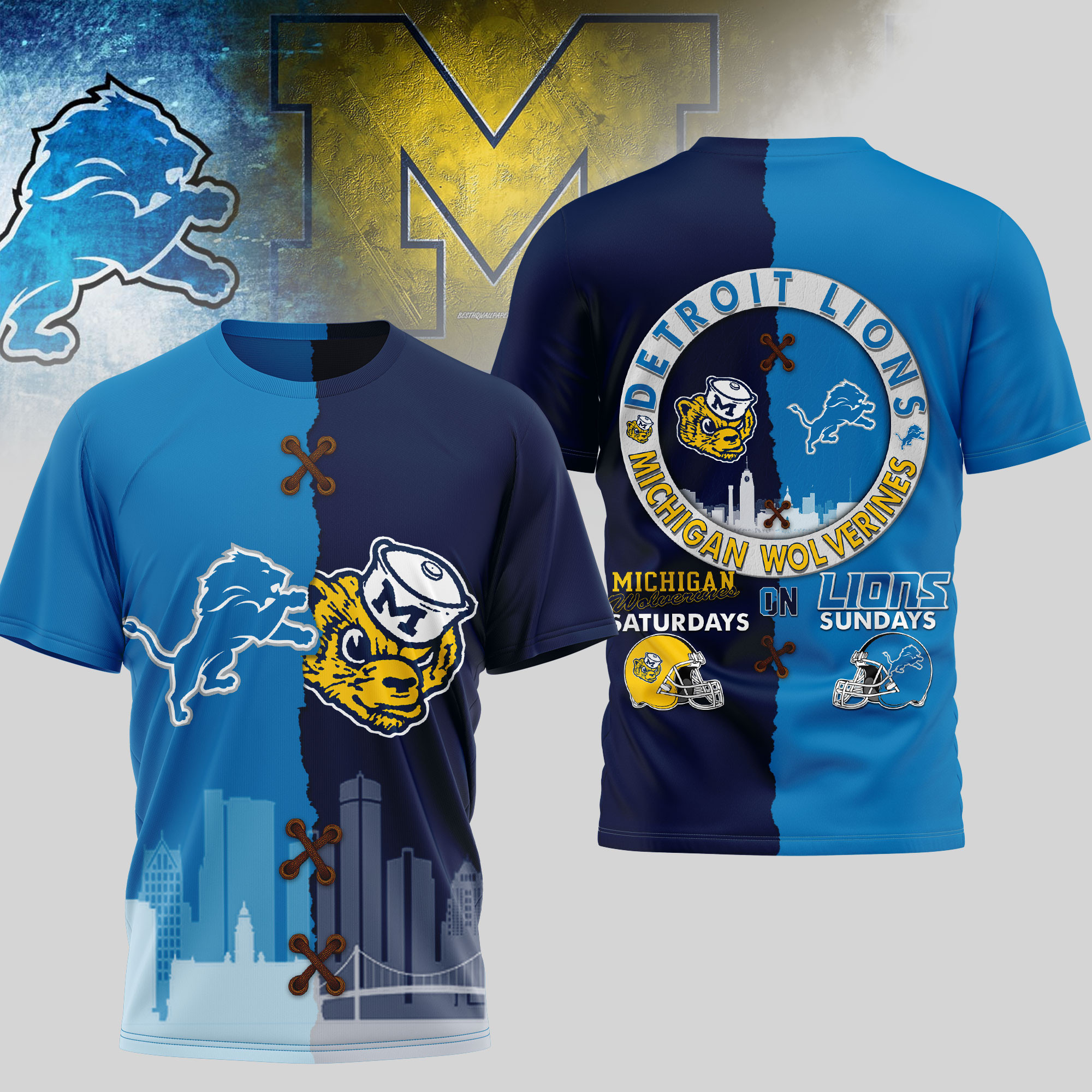 Detroit Lions | Premium NFL x NCAA 3D T-shirt TD