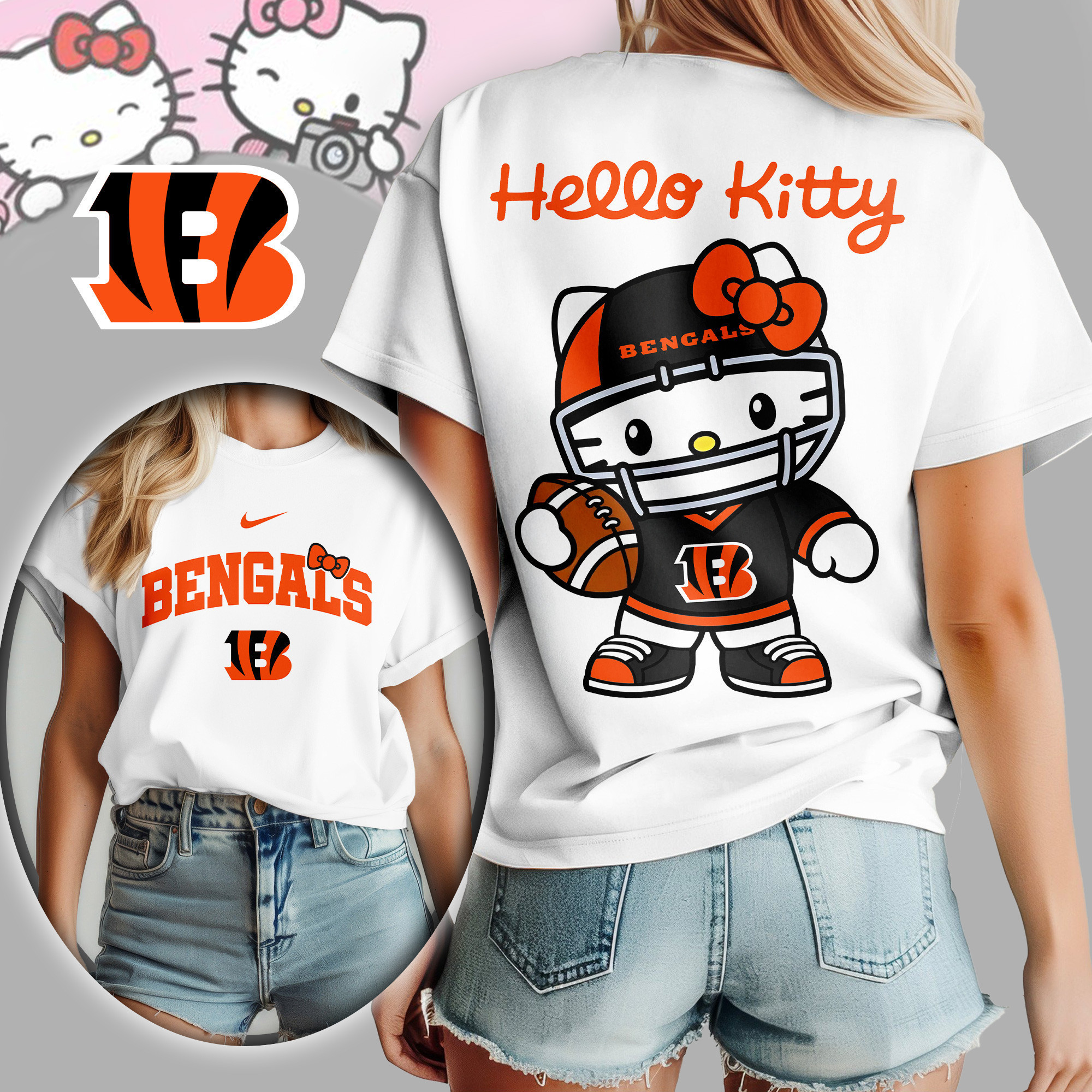 Cincinnati Bengals | Premium NFL Hello Kitty Women's Shirt TD
