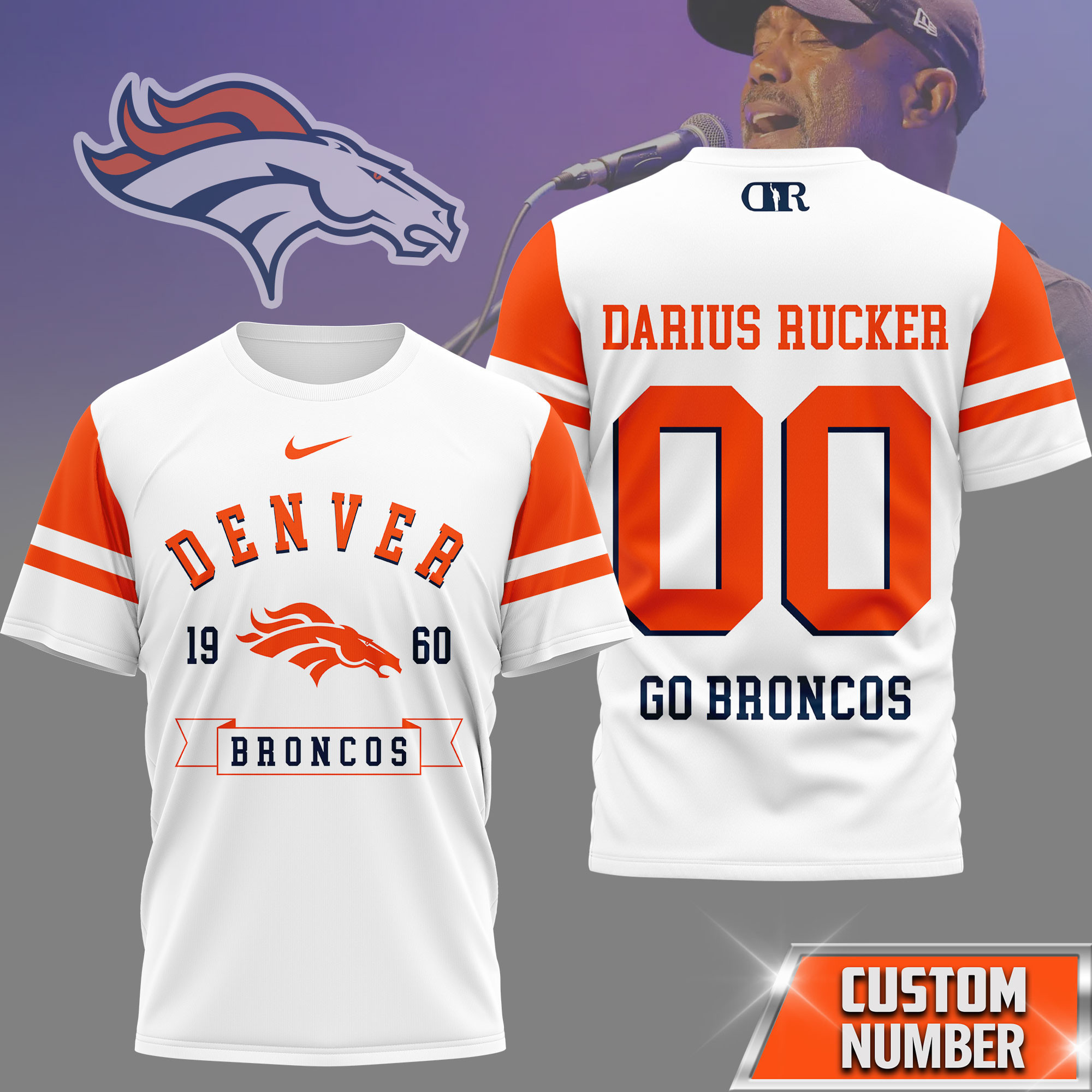 Denver Broncos | Premium NFL Darius Rucker Fan 3D Shirt NY