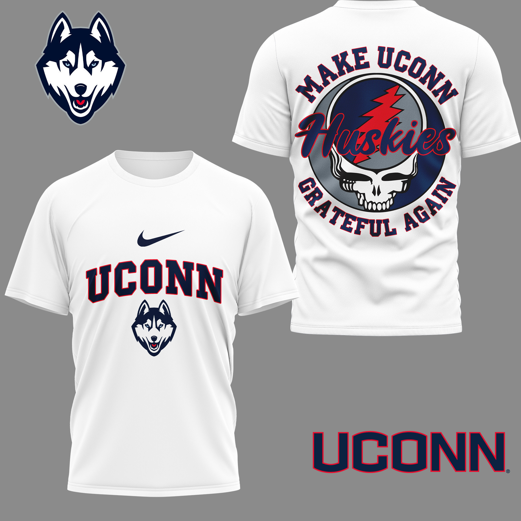 UConn Huskies | Premium NCAA Grateful Game Day 3D Shirt PB9Z4S8