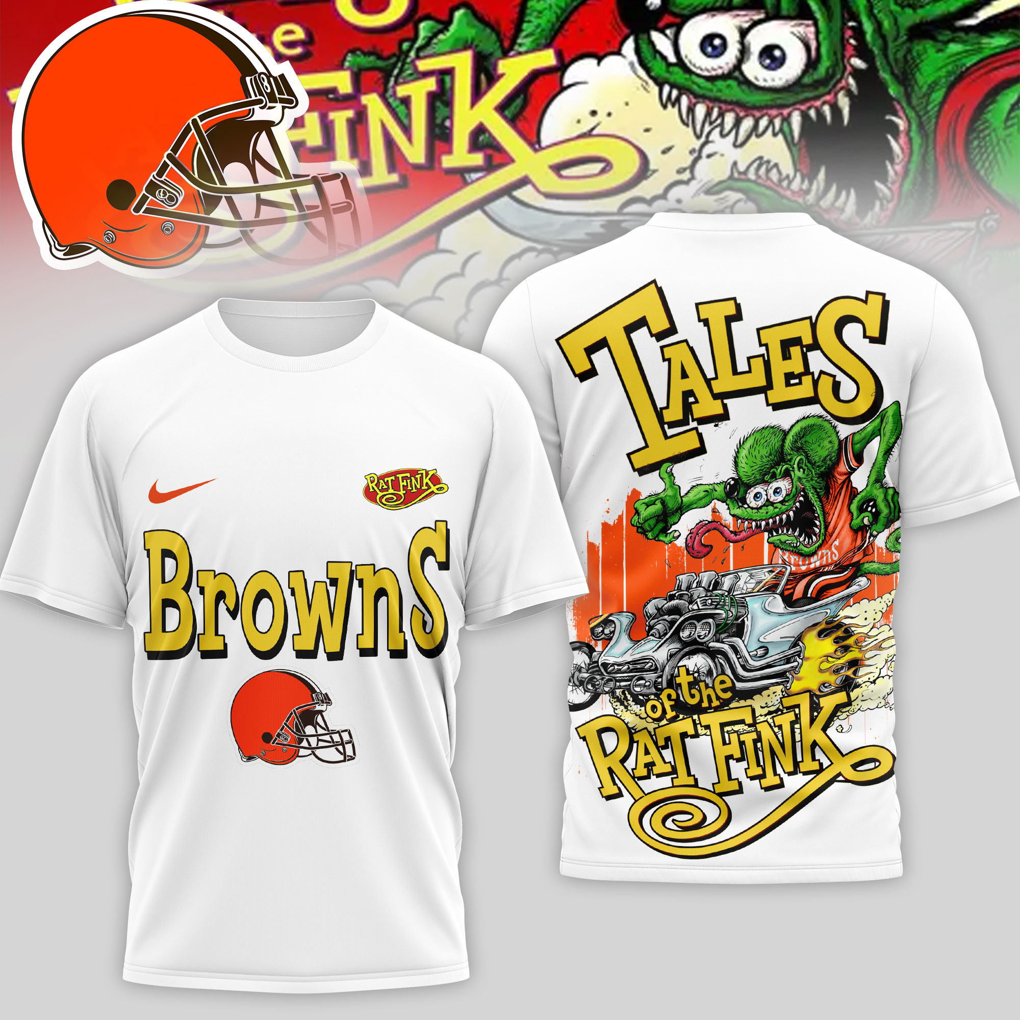 Cleveland Browns | Premium NFL Rat Fink 3D Shirt TD