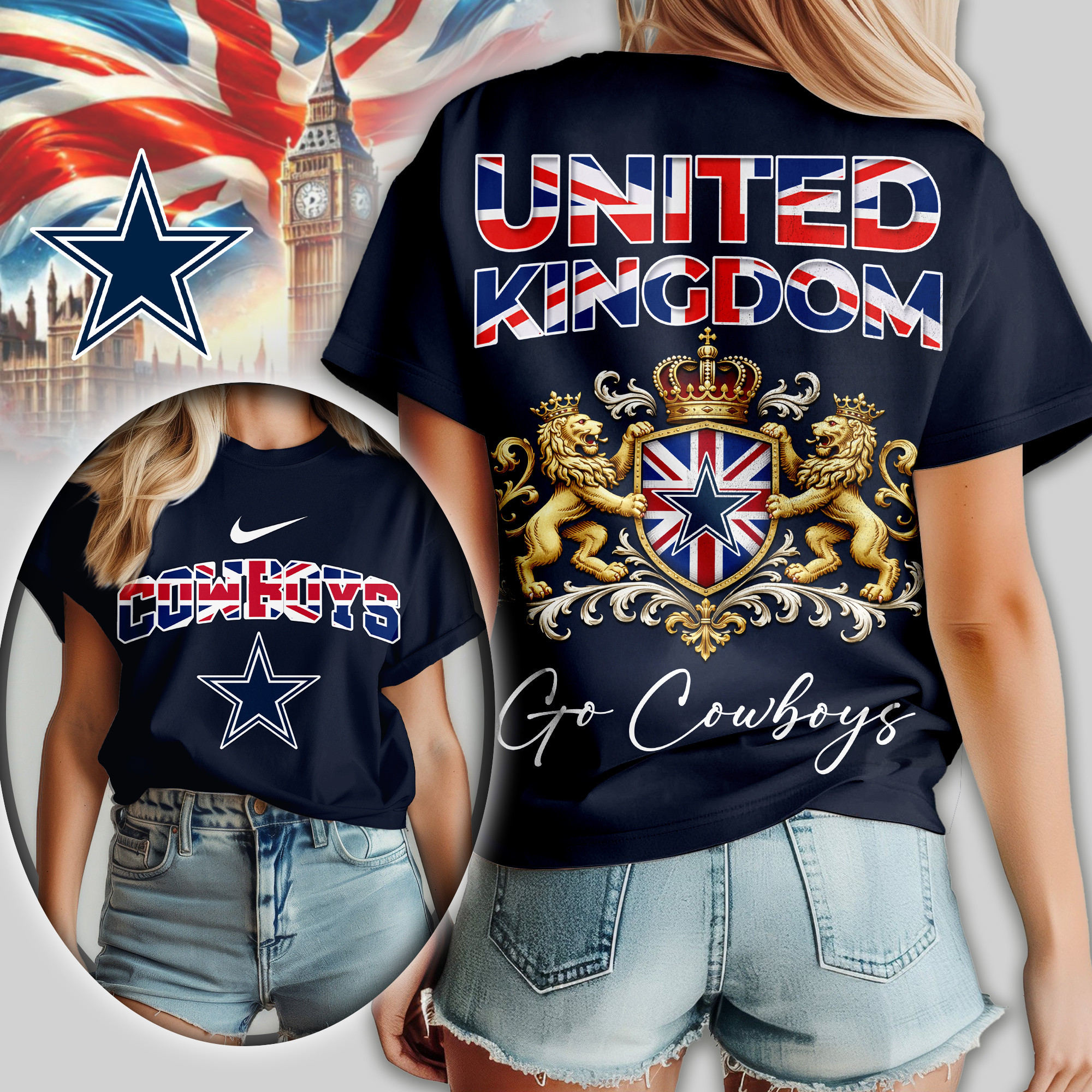 Dallas Cowboys | Premium NFL United Kingdom Women Shirt TD