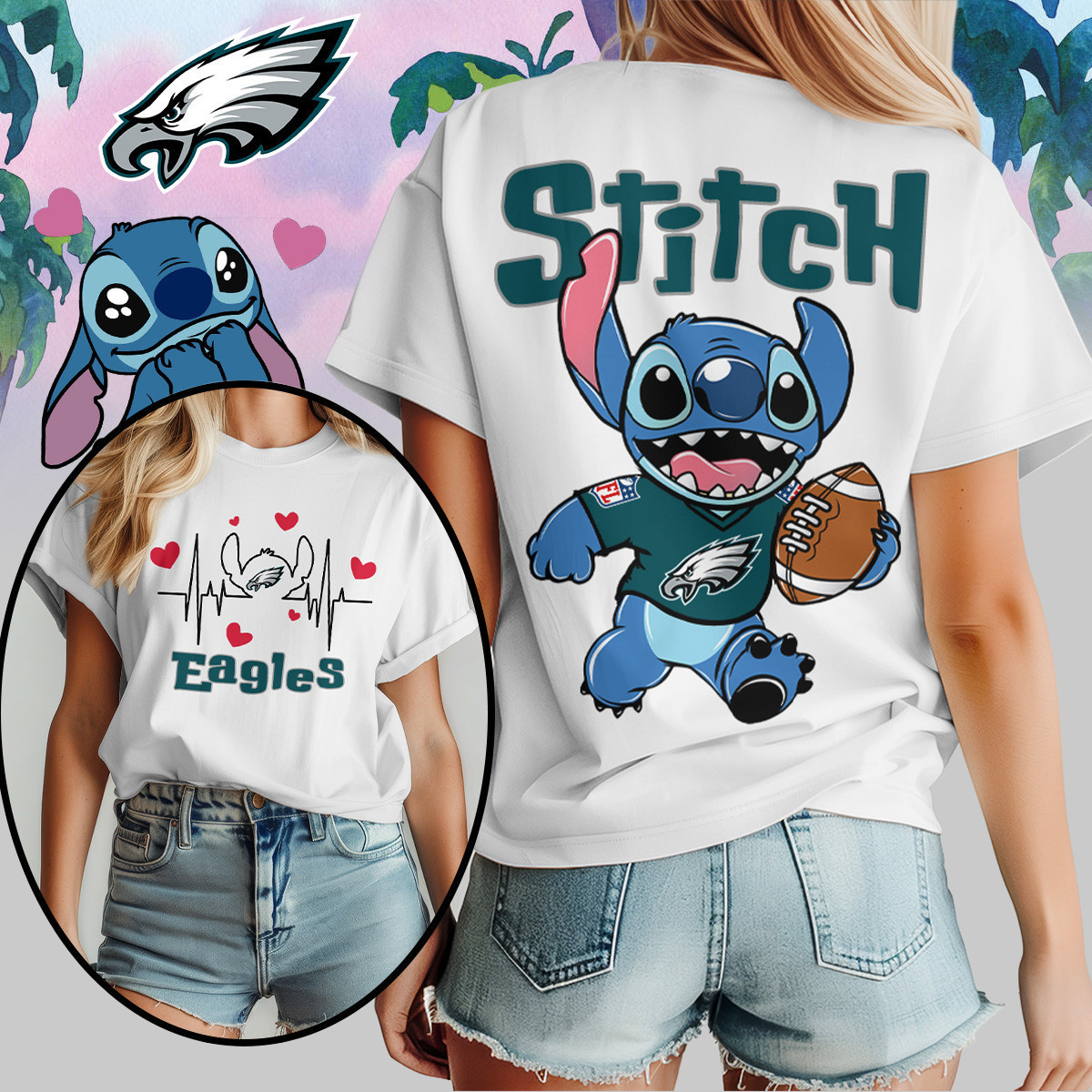 Philadelphia Eagles | Premium NFL Stitch Women Shirt TD