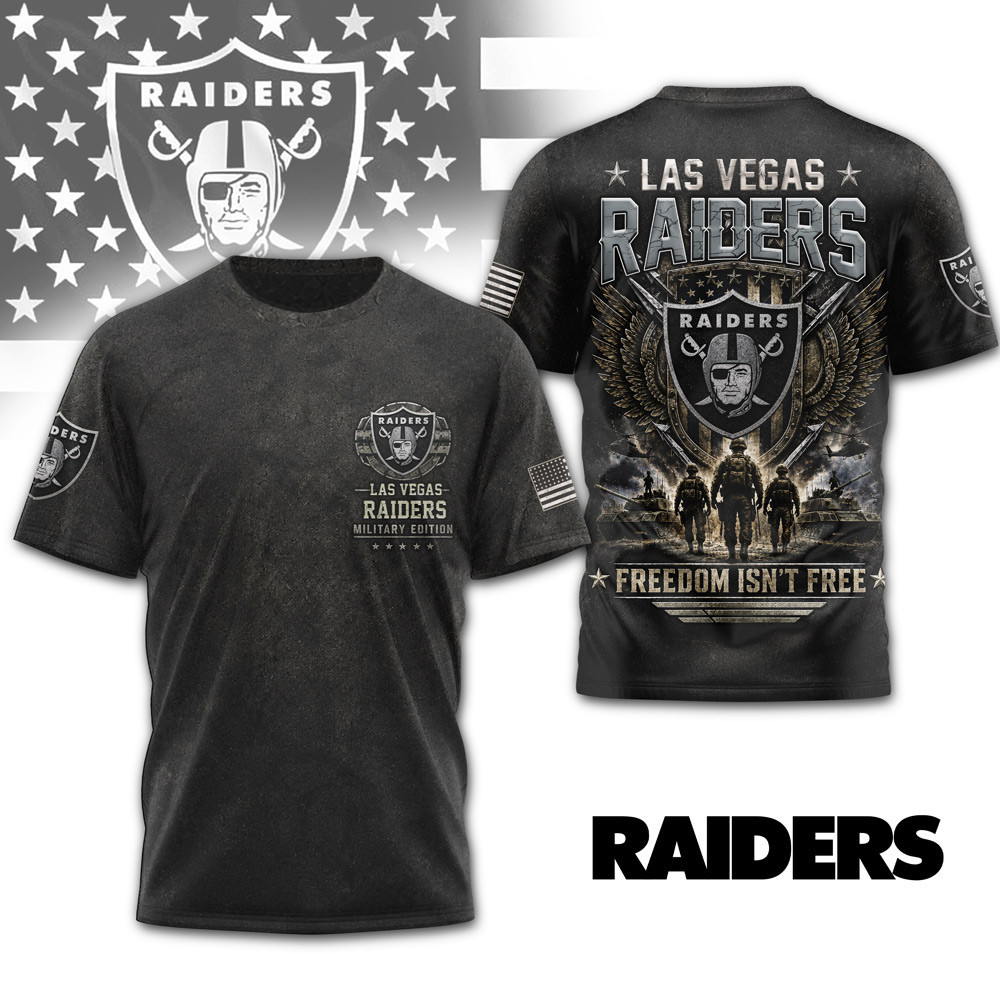 Las Vegas Raiders | Premium NFL Freedom Team Military 3D Shirt NTH1