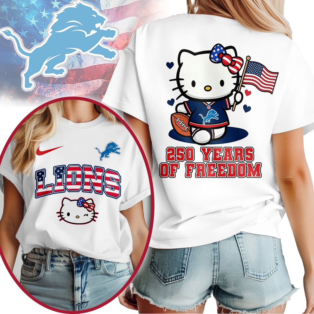 Detroit Lions | Premium NFL Hello Kitty Celebrates 250th Anniversary Women Shirt NP