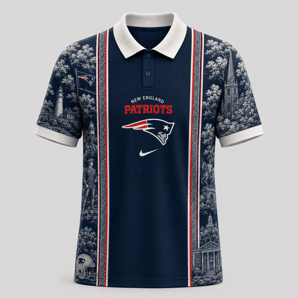 New England Patriots | Premium NFL Heritage Cityscape Polo Shirt for Loyal Fans TD