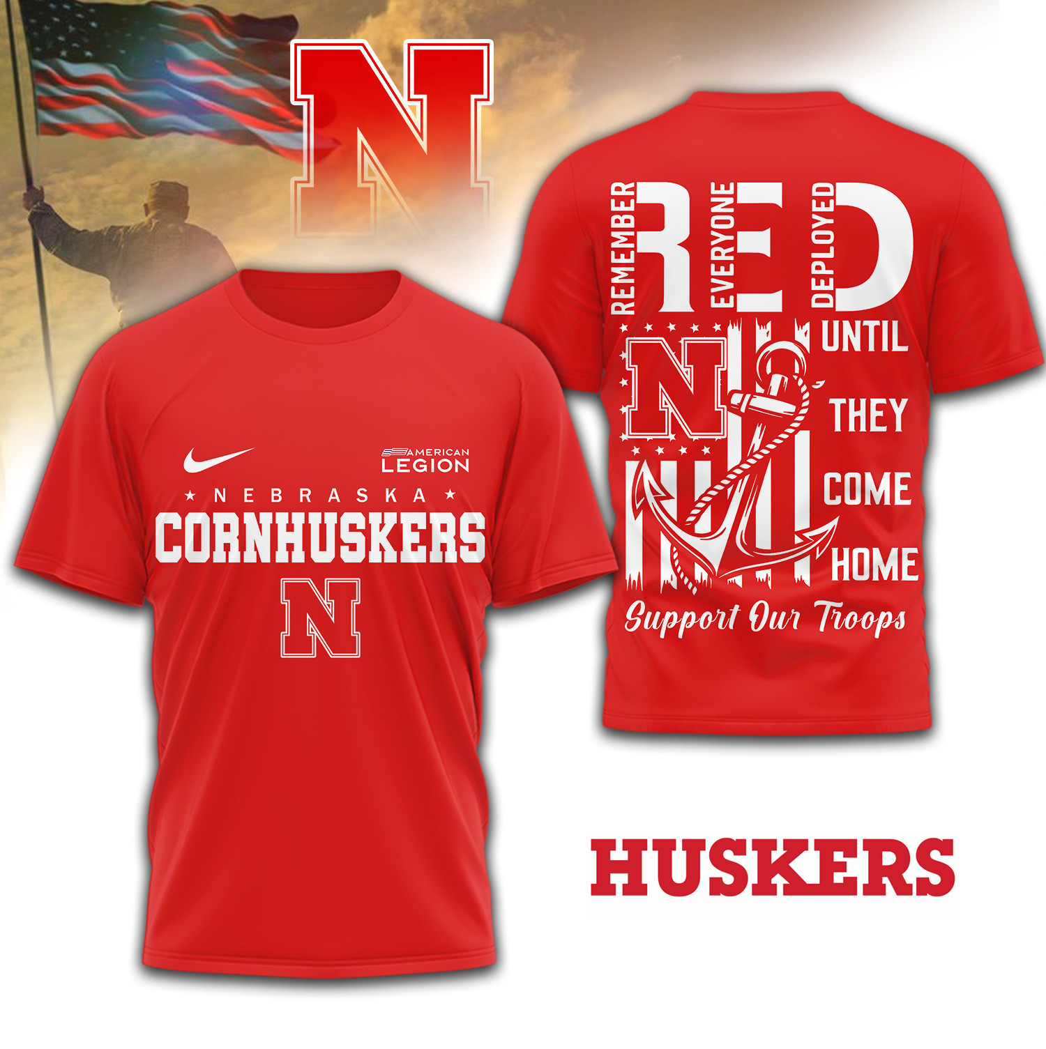 Nebraska Cornhuskers | Premium NCAA Red Friday Shirt TD