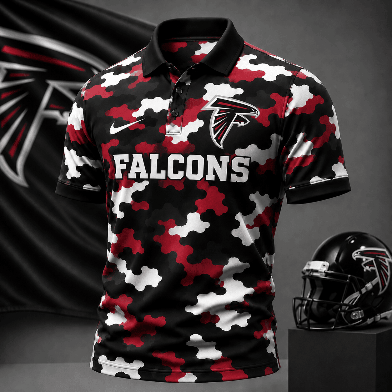 Atlanta Falcons| Premium NFL Camo Polo Shirt NY