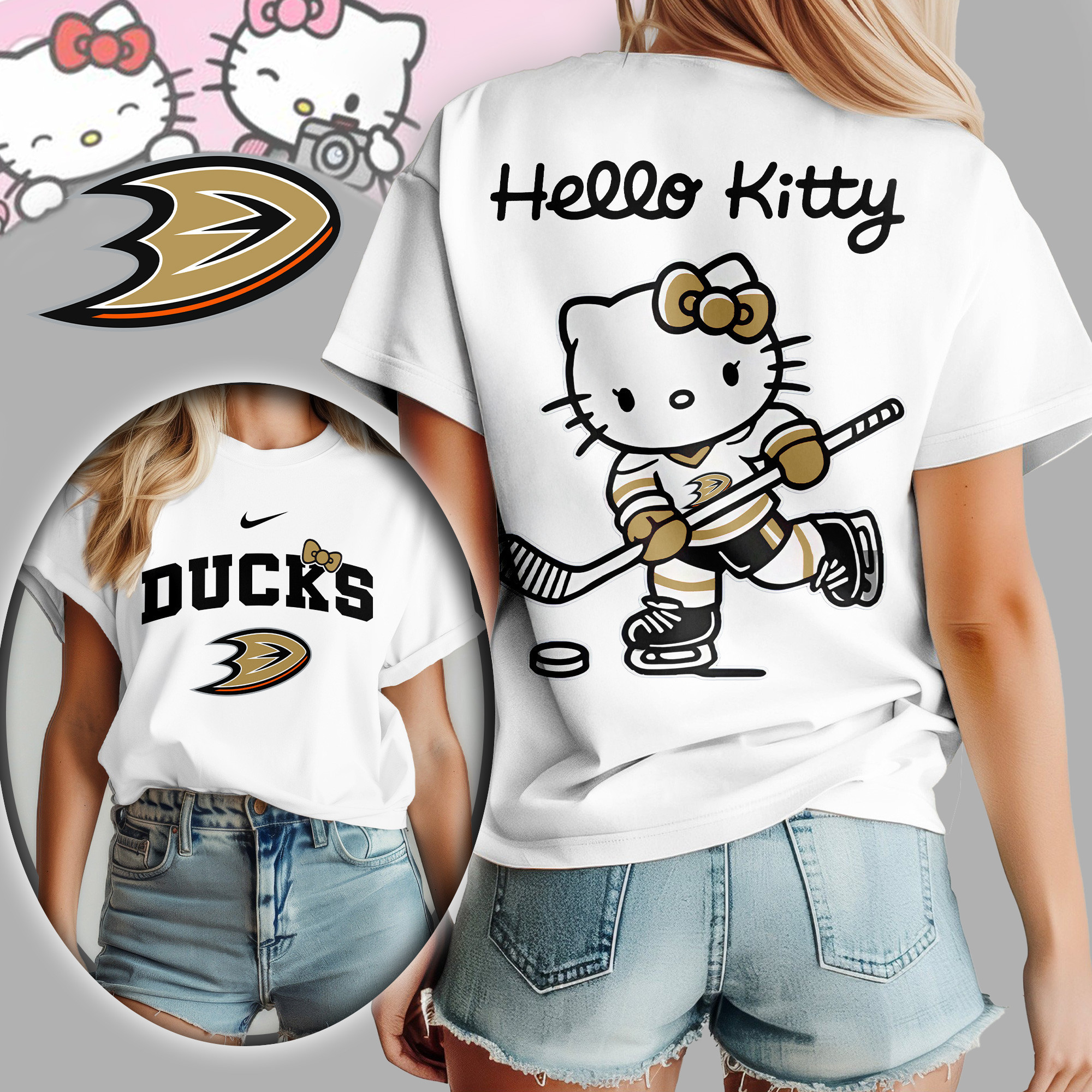 Anaheim Ducks | Premium NHL Hello Kitty Women's Shirt TD