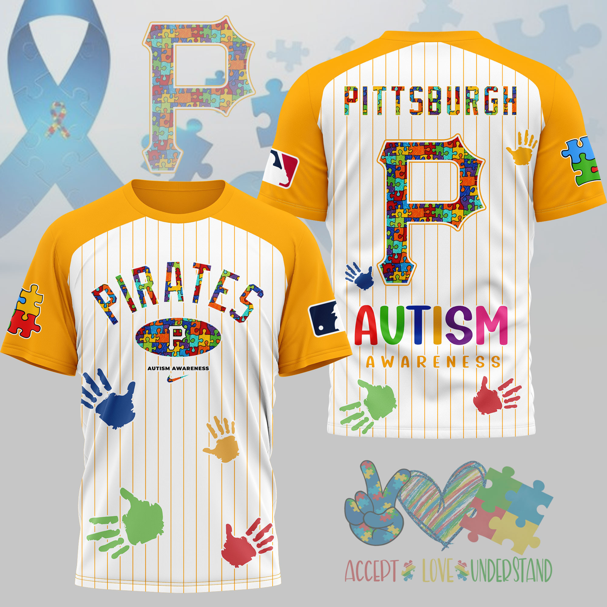 Pittsburgh Pirates | Premium MLB Autism Support 3D Shirt NY