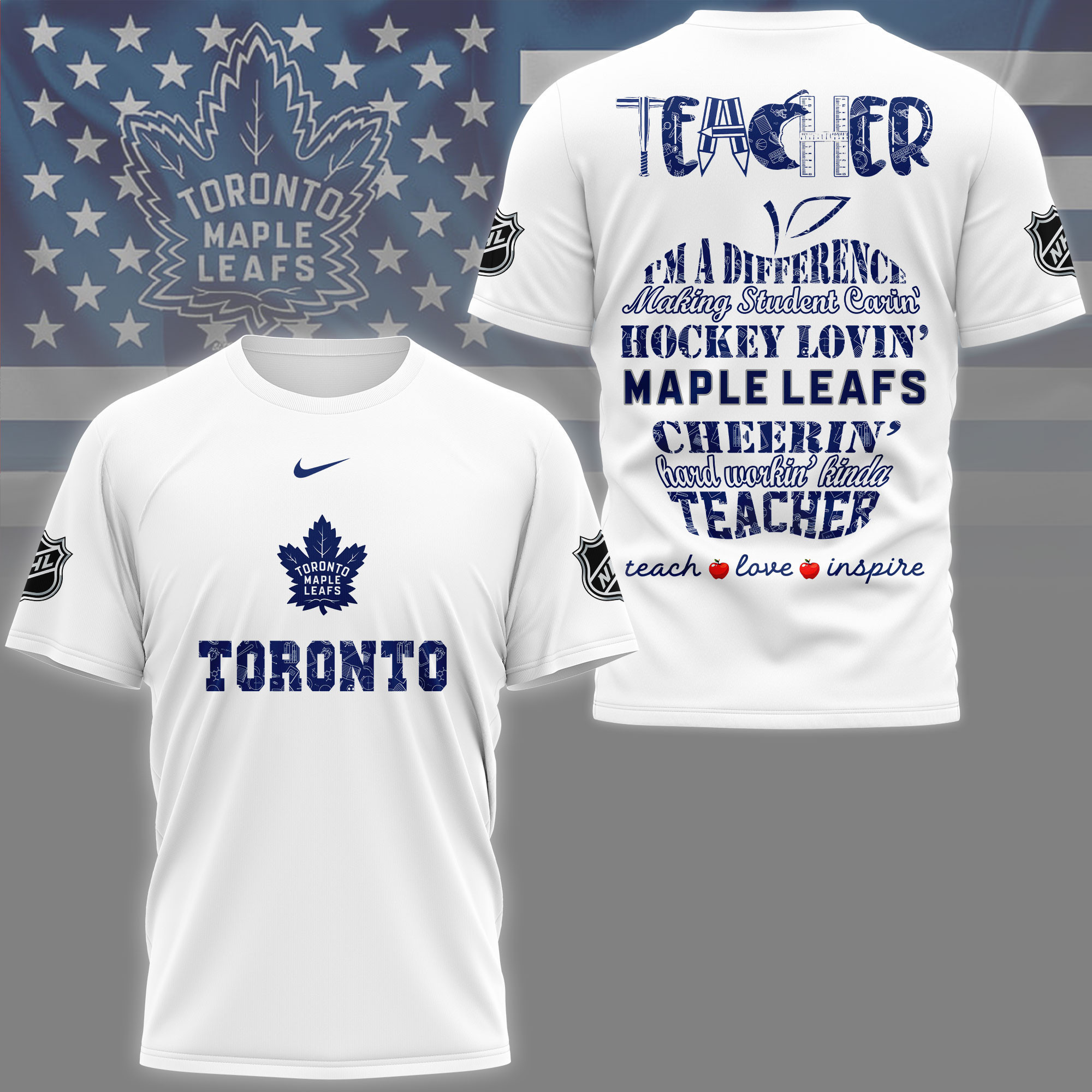 Toronto Maple Leafs | Premium NHL Teacher Pride 3D Shirt NY